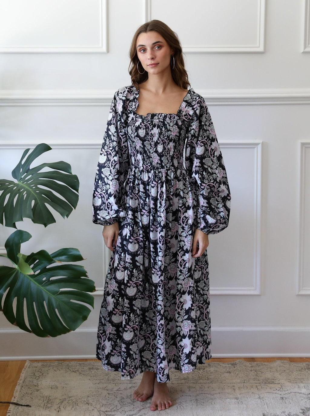 Catherine Dress in Tropical Night