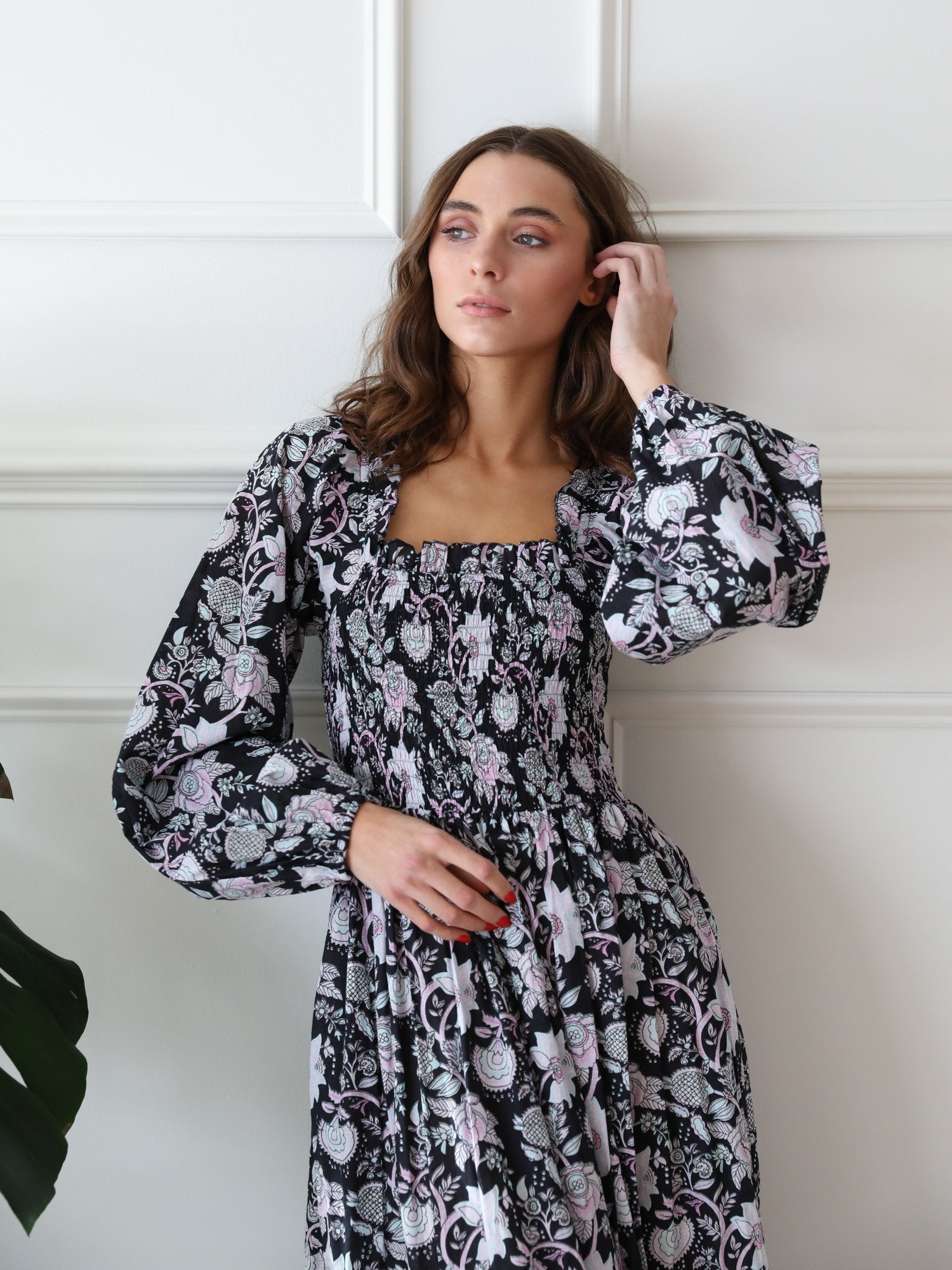 Catherine Dress in Tropical Night