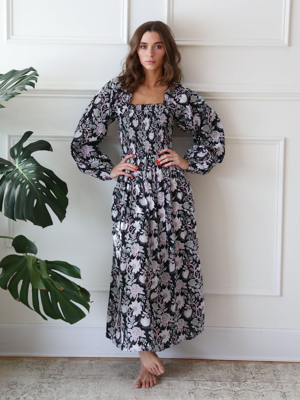 Catherine Dress in Tropical Night