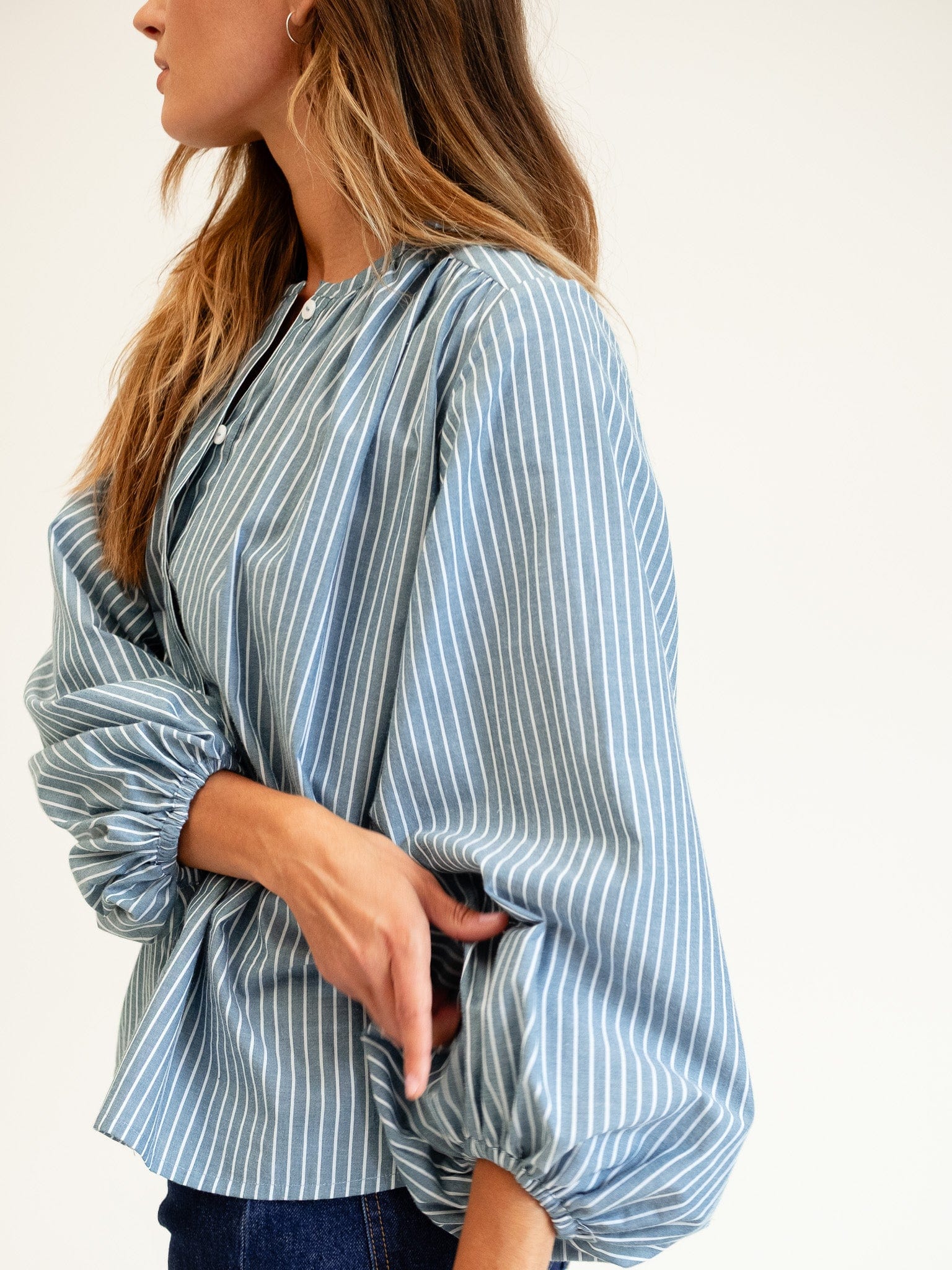Cecily Top in Forest Stripe