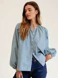 Cecily Top in Forest Stripe