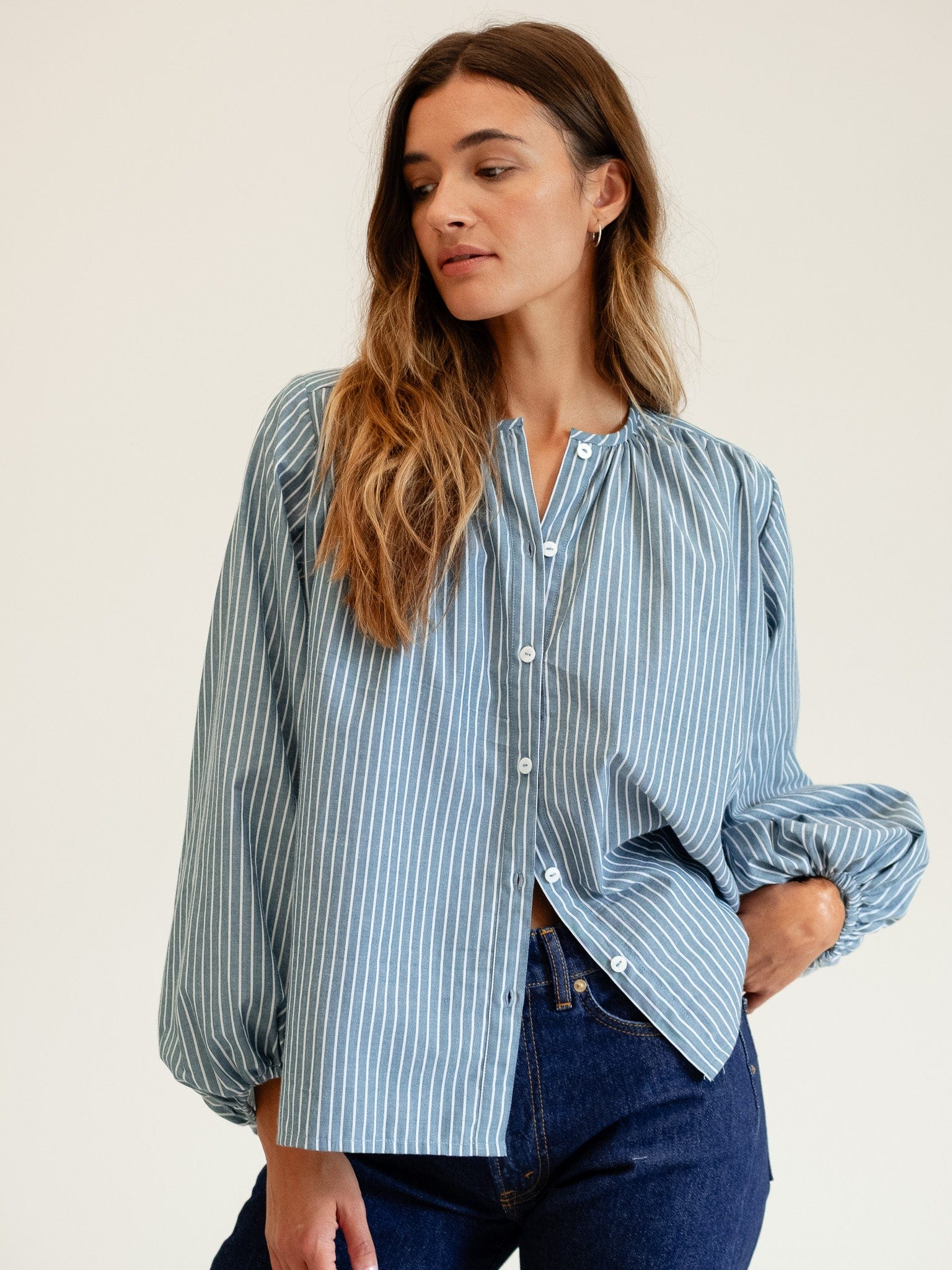 Cecily Top in Forest Stripe