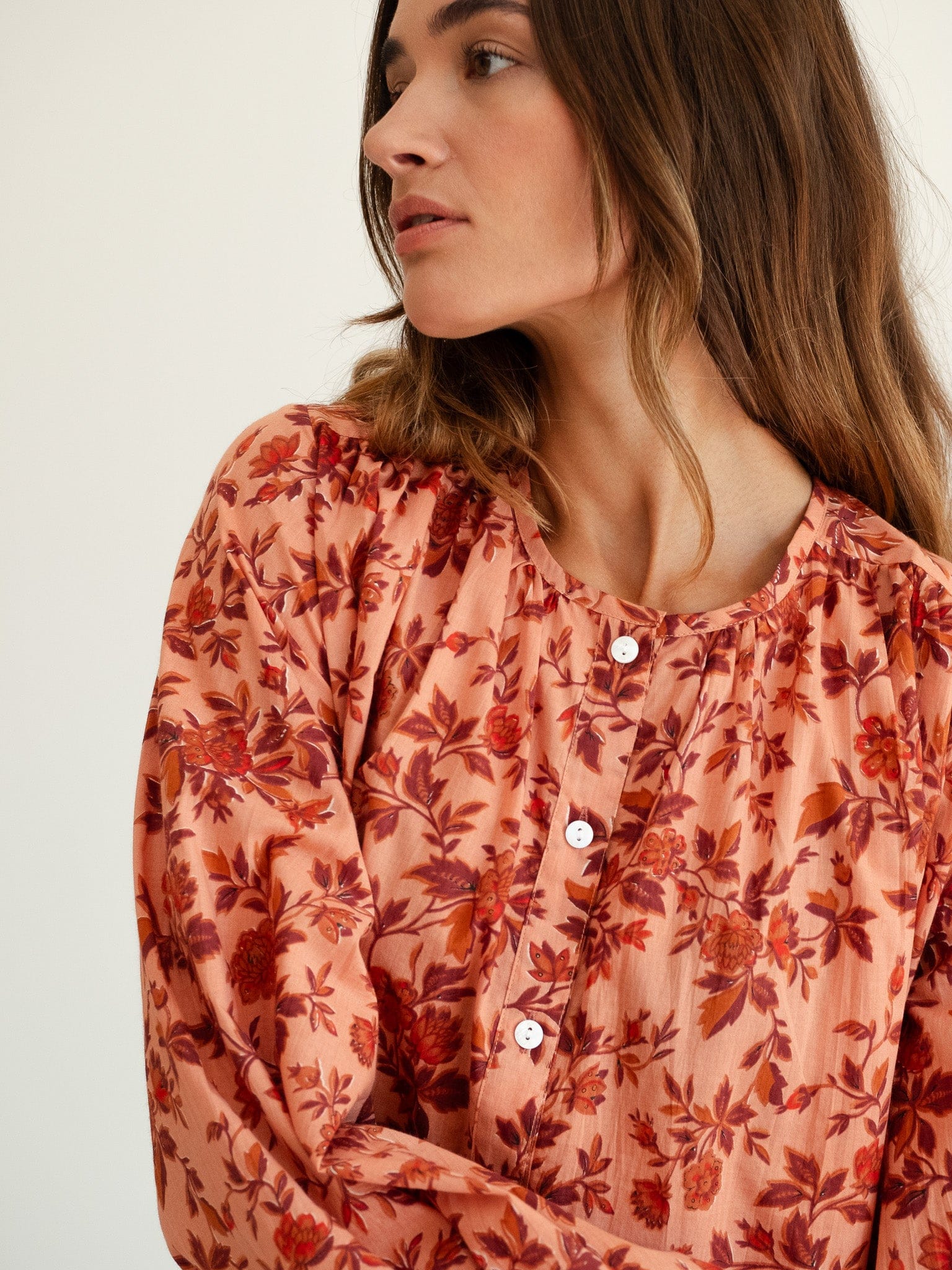 Cecily Top in Peach Montmartre