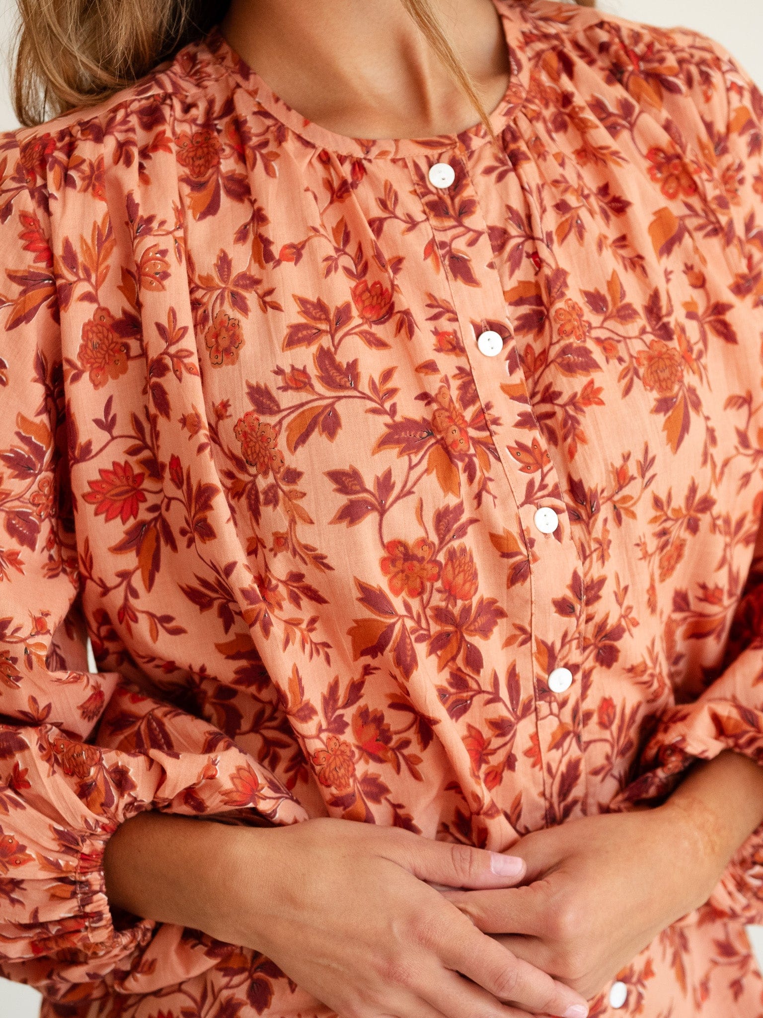 Cecily Top in Peach Montmartre