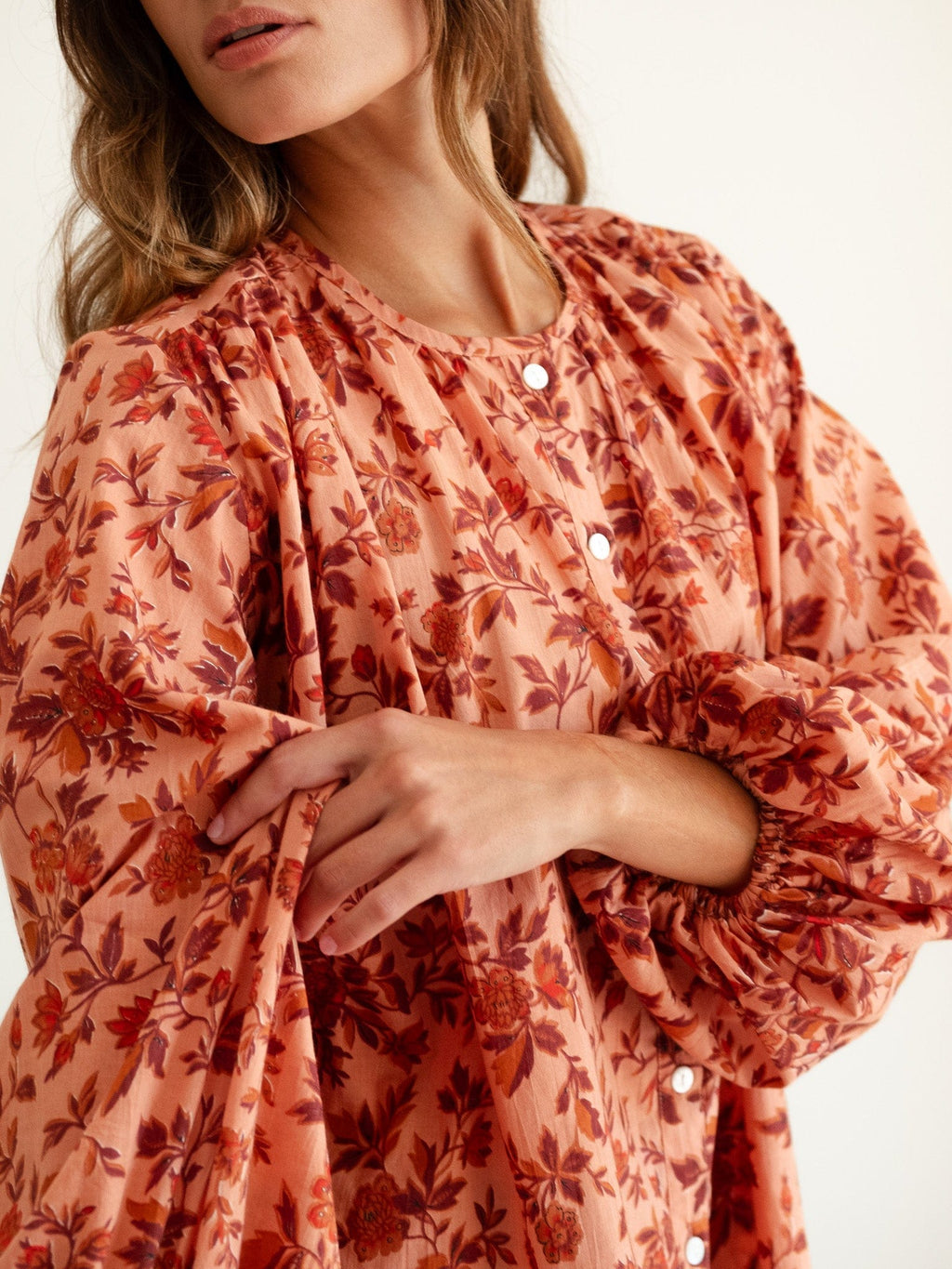 Cecily Top in Peach Montmartre