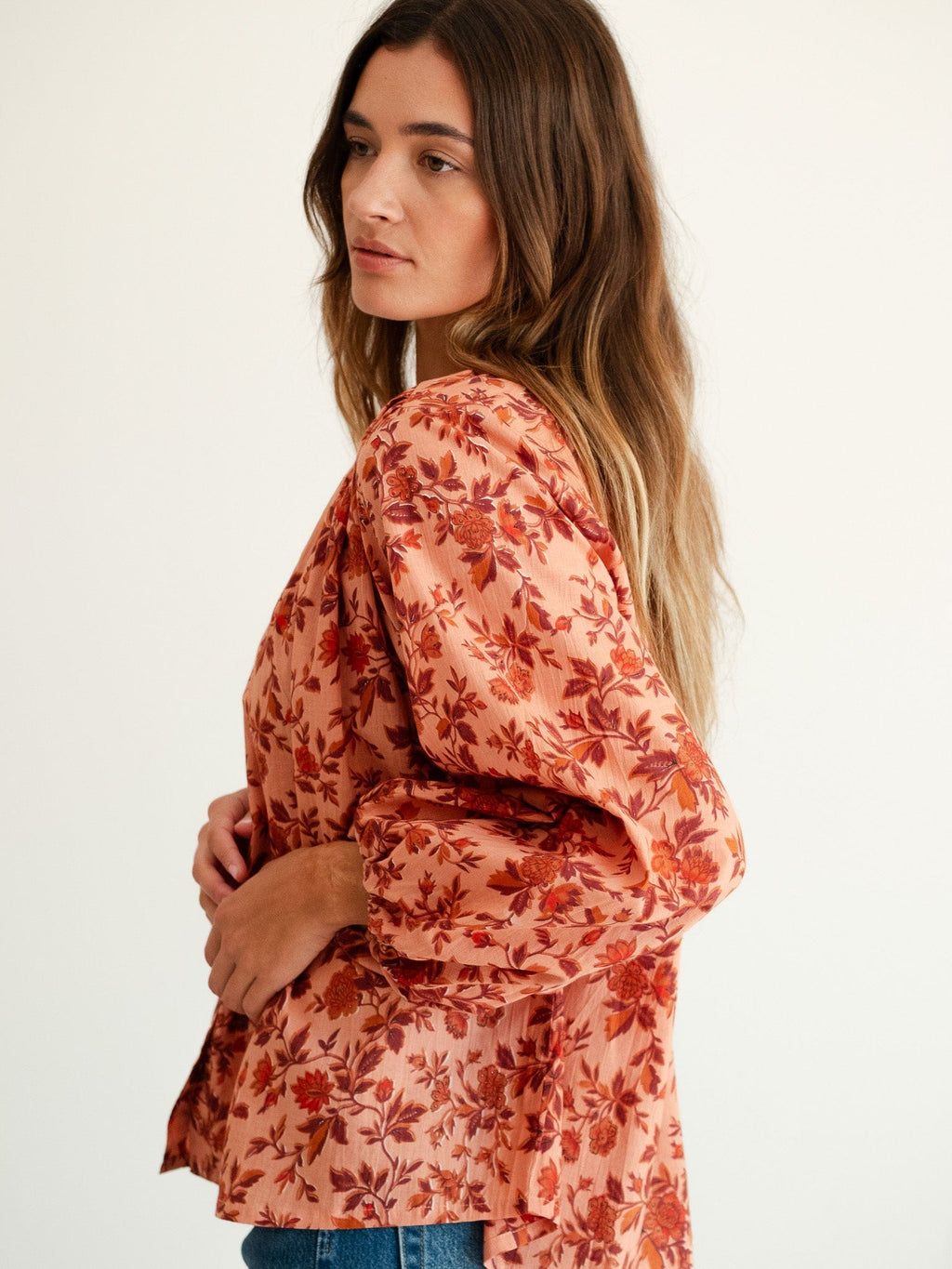Cecily Top in Peach Montmartre