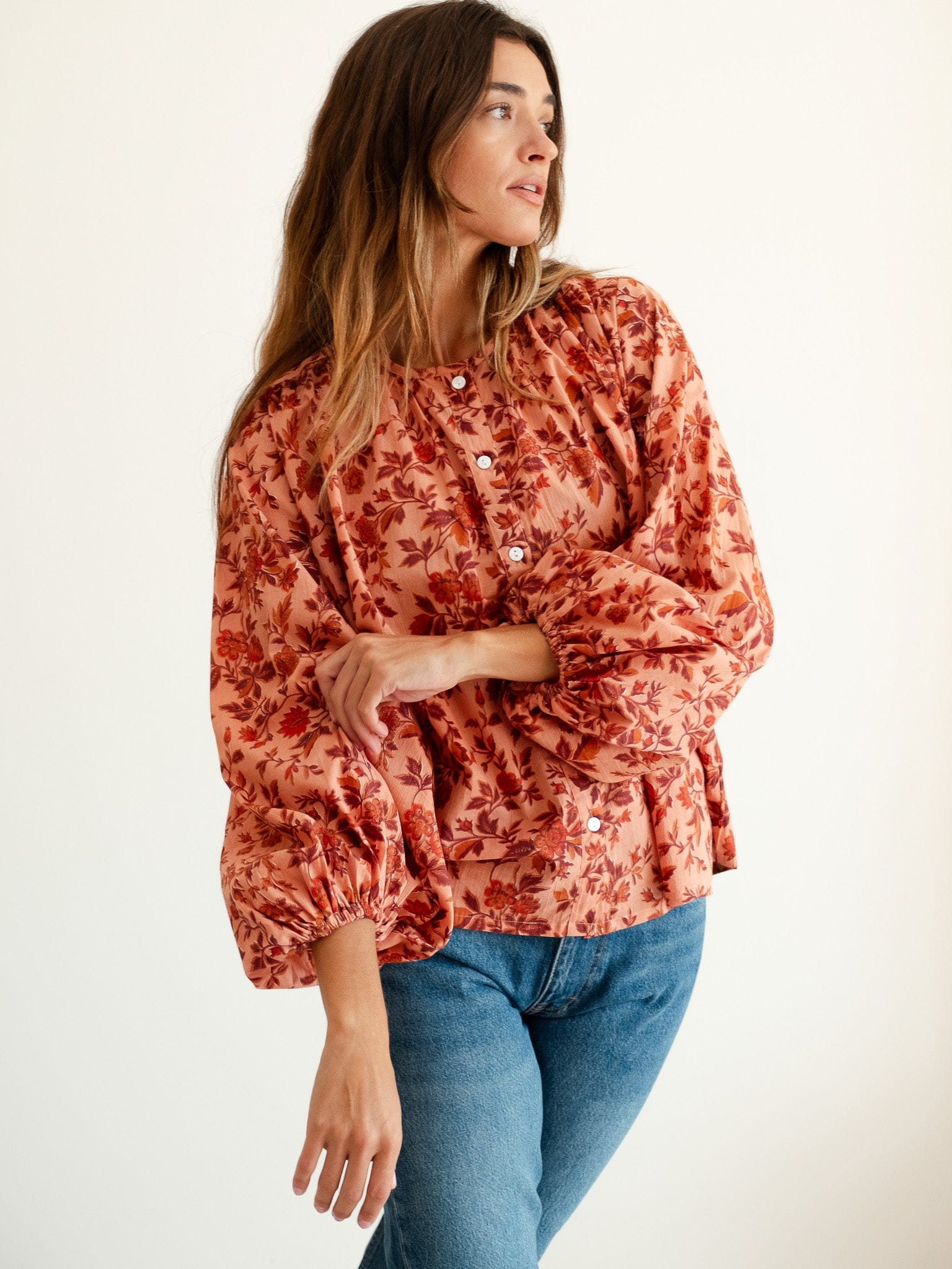Cecily Top in Peach Montmartre