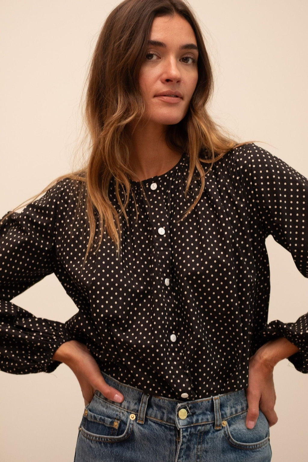 Cecily Top in Polka Dot