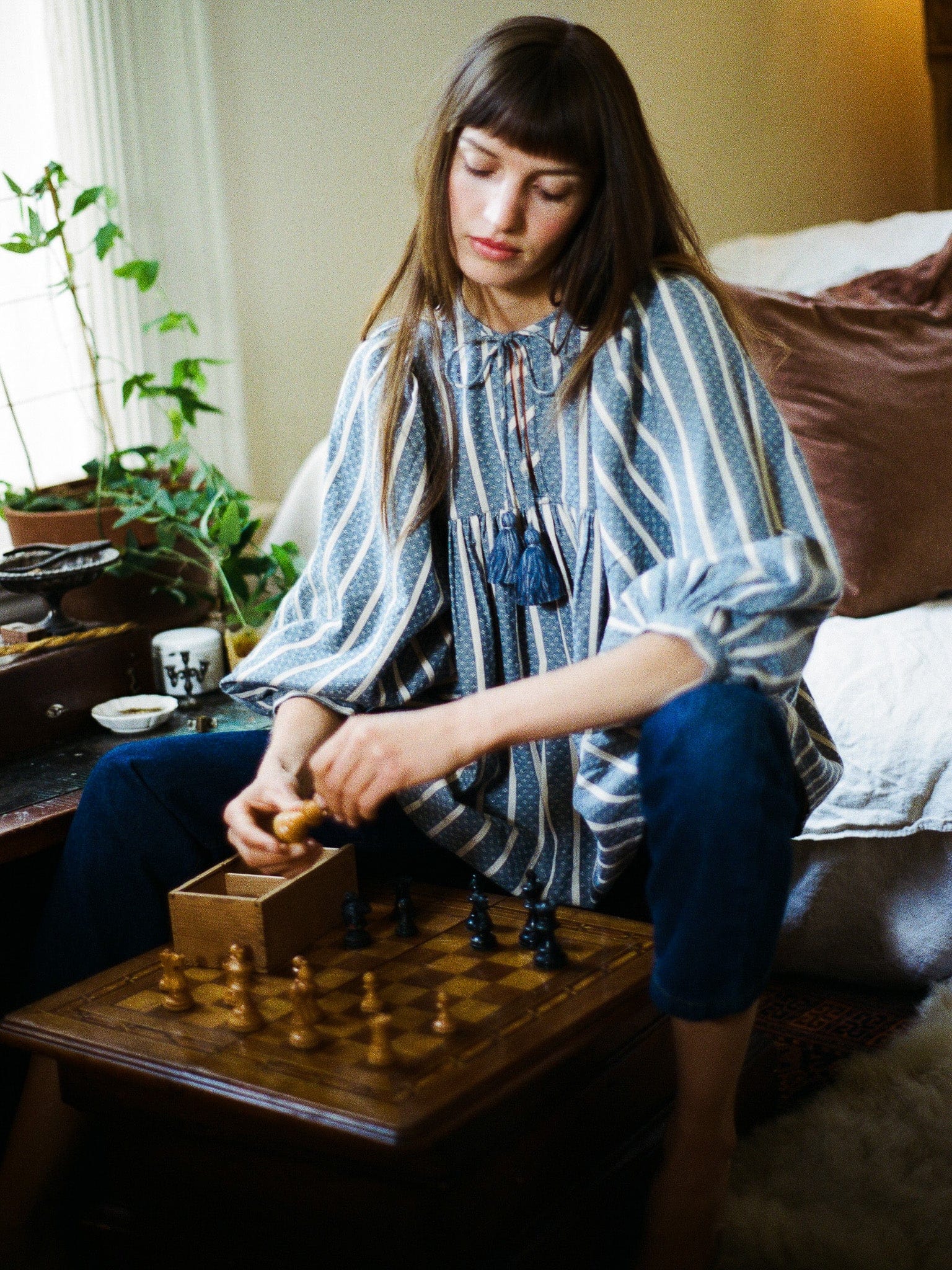 Charlie Top in Chambray Stripe