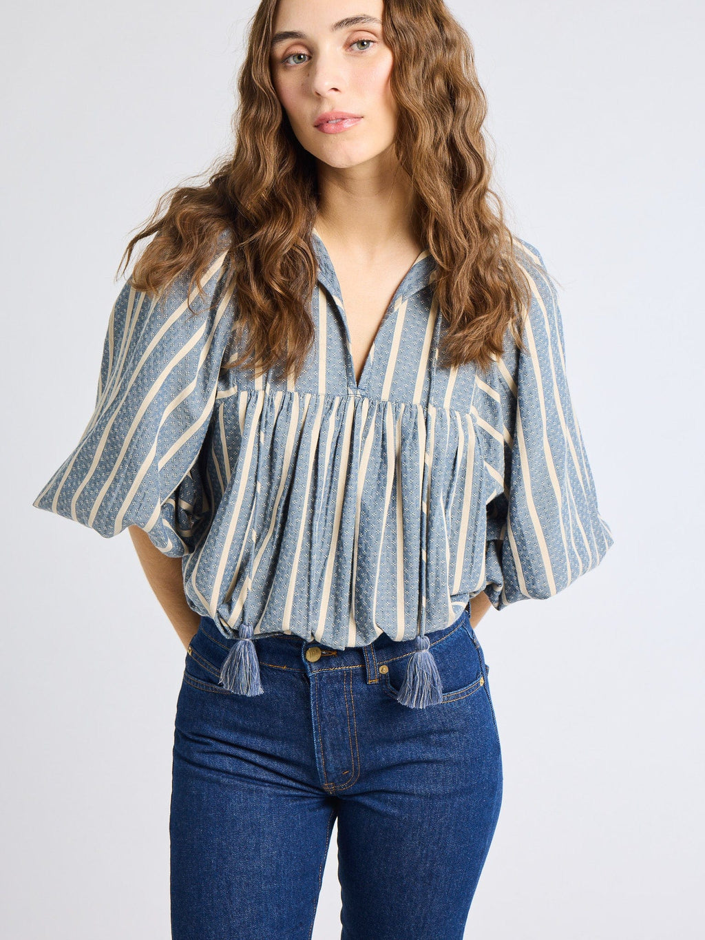 Charlie Top in Chambray Stripe