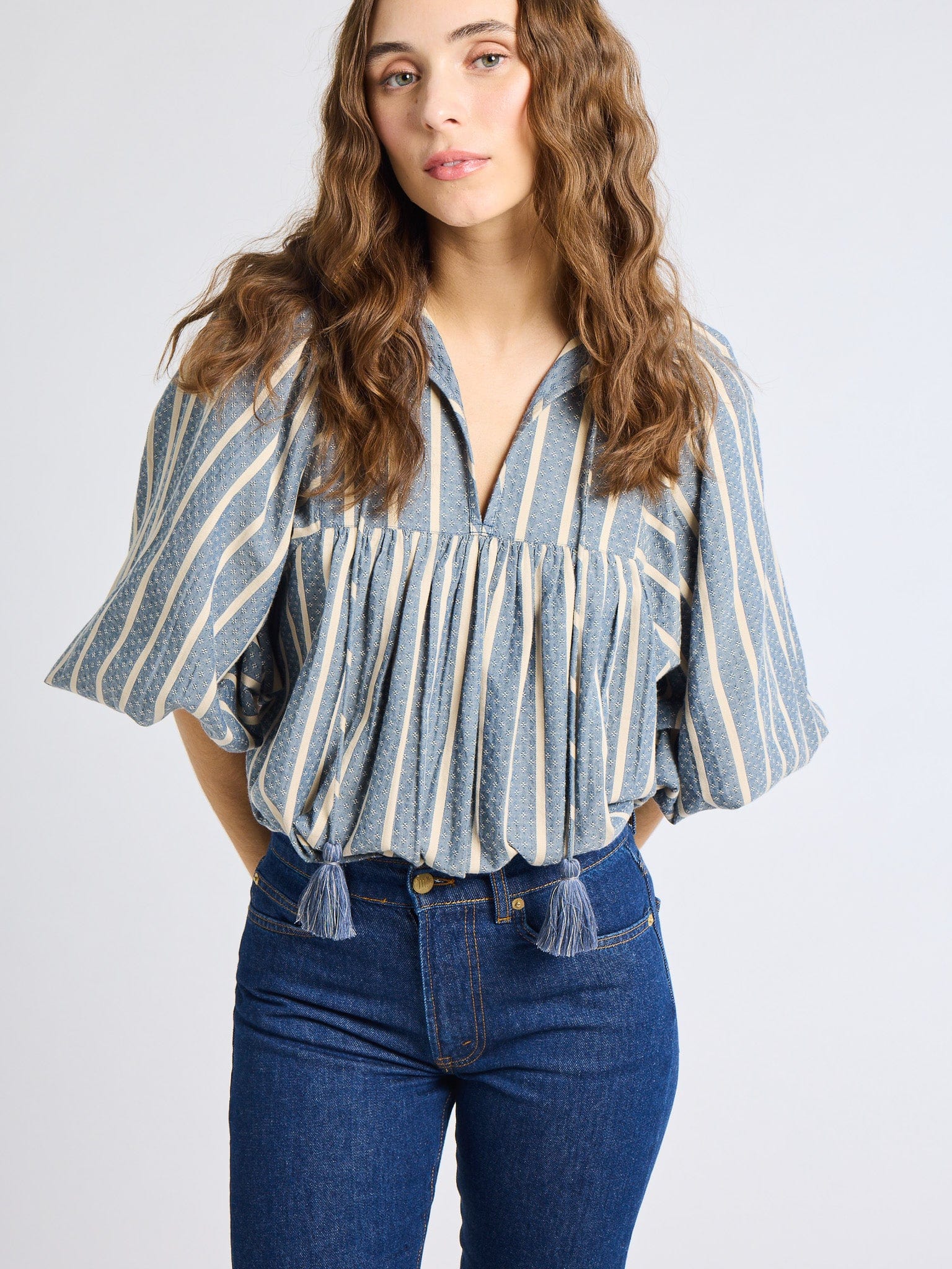 Charlie Top in Chambray Stripe