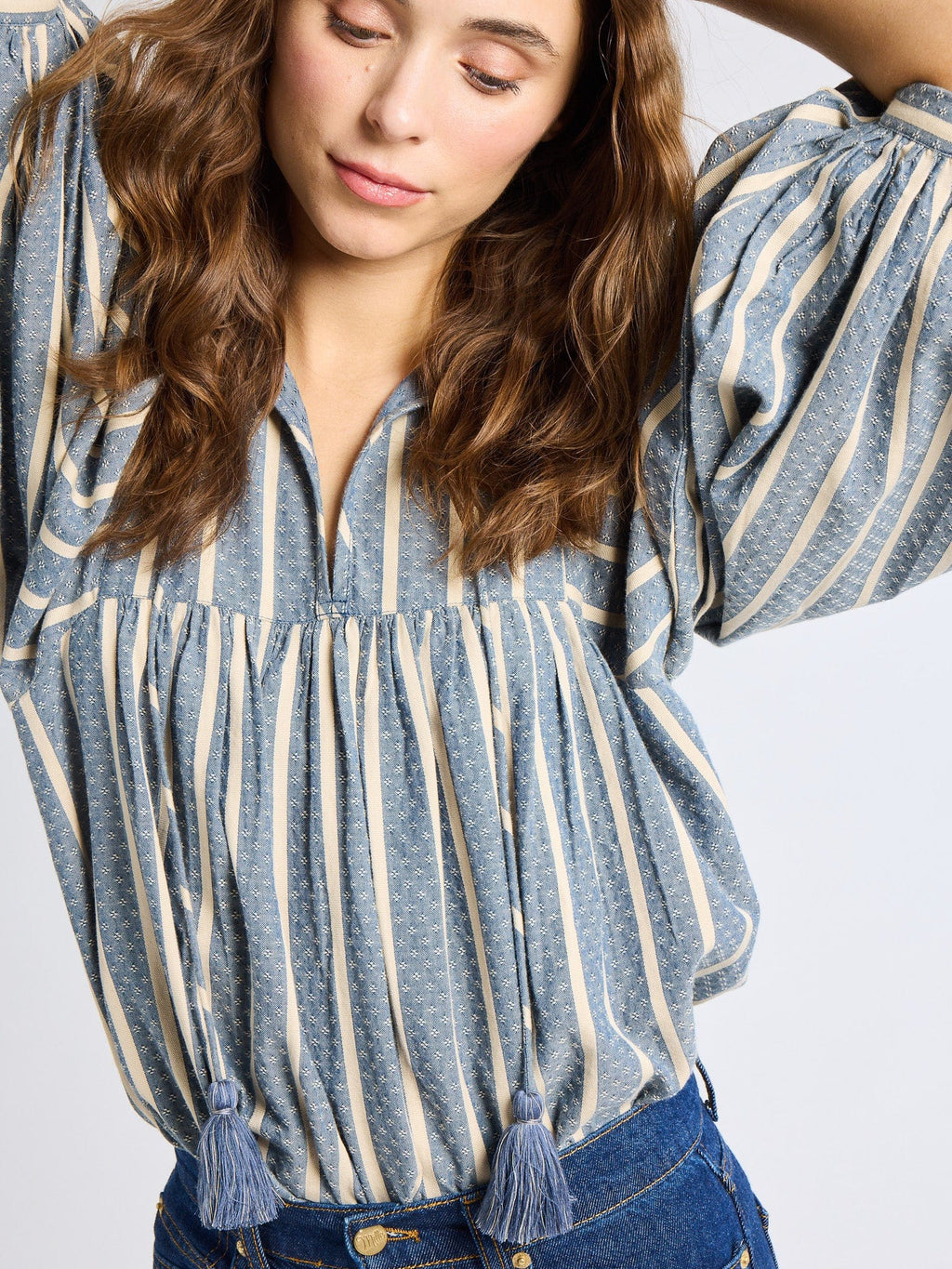 Charlie Top in Chambray Stripe