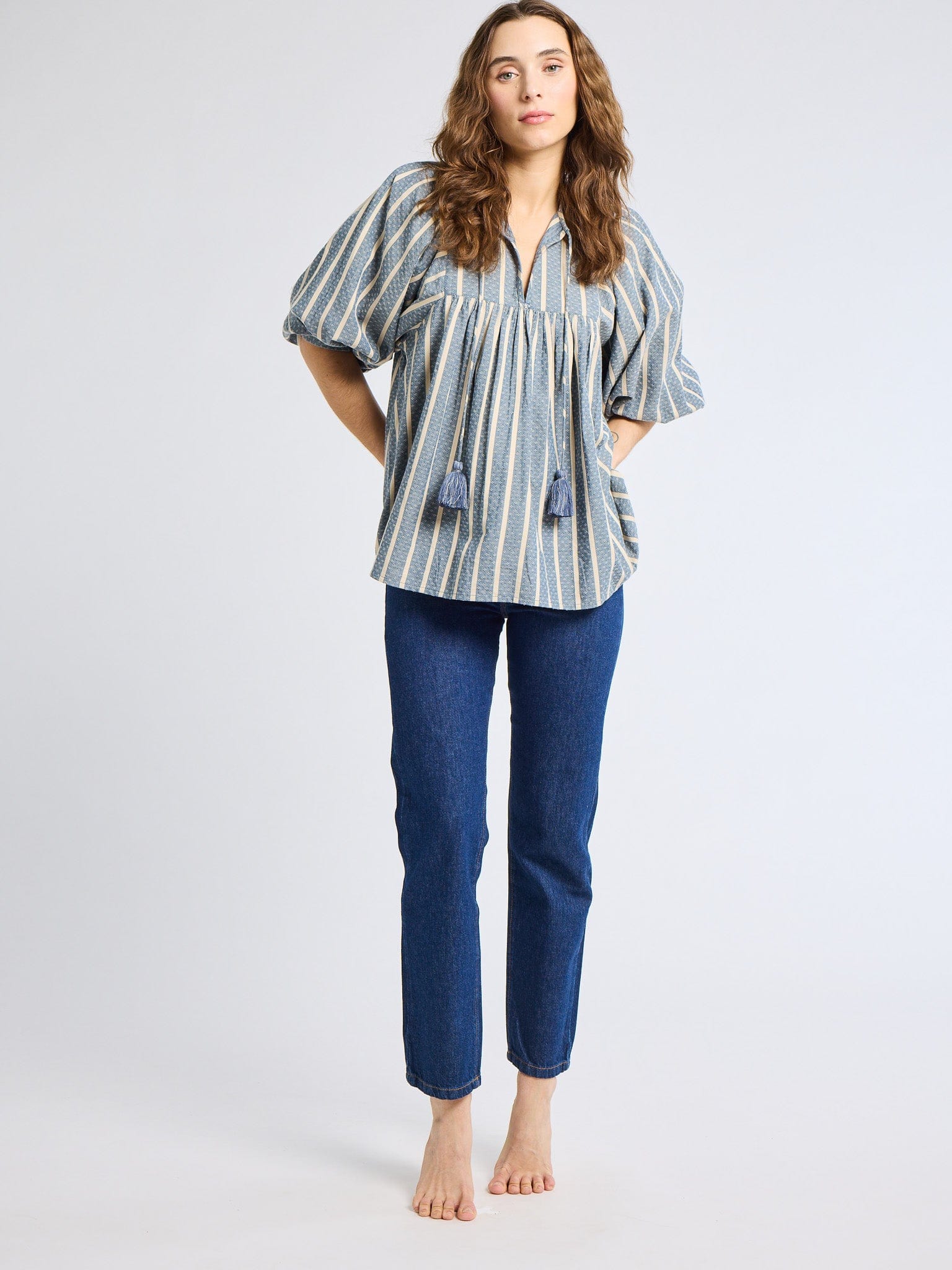 Charlie Top in Chambray Stripe