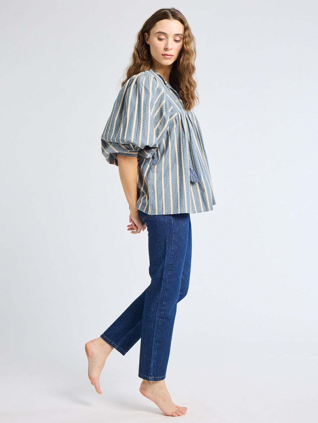 Charlie Top in Chambray Stripe
