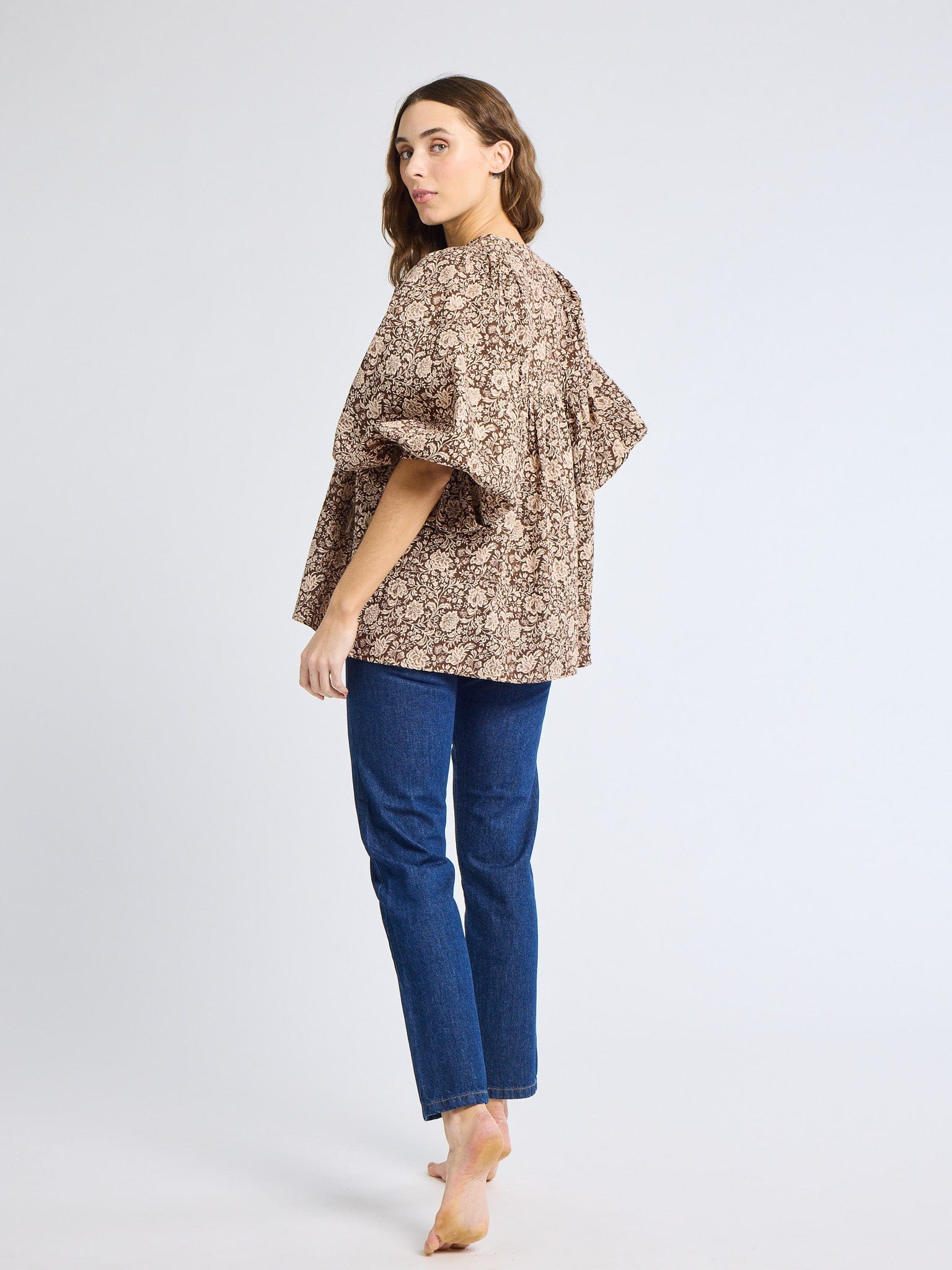 Charlie Top in Cocoa Floral