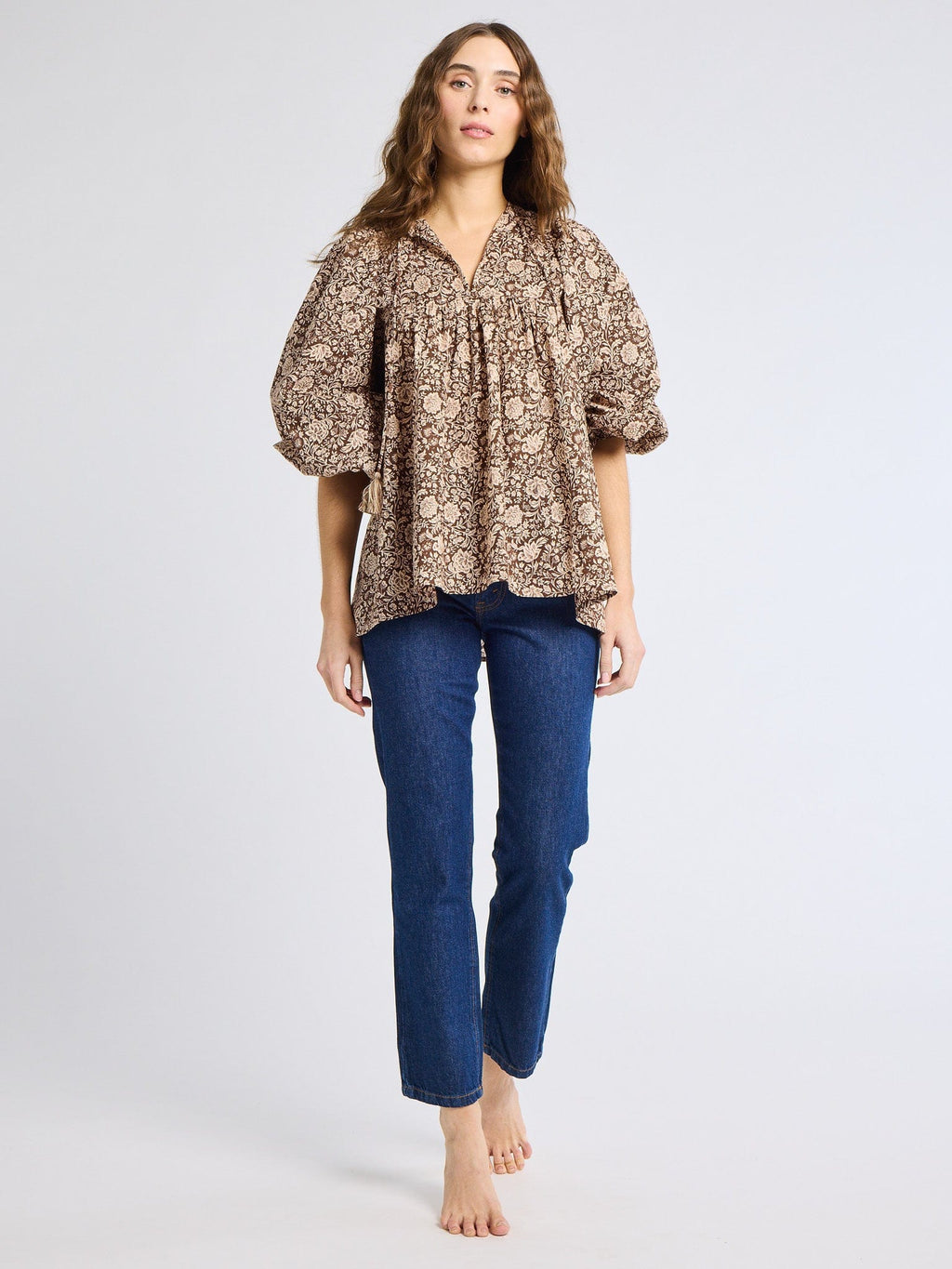 Charlie Top in Cocoa Floral