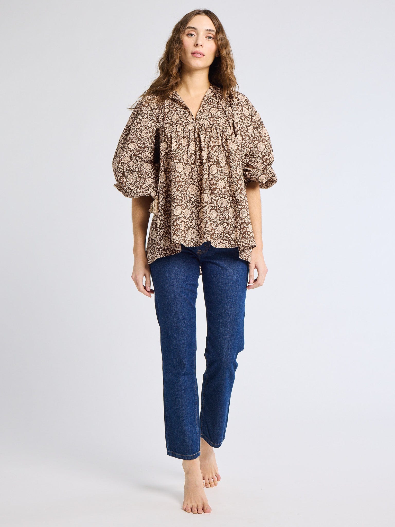 Charlie Top in Cocoa Floral