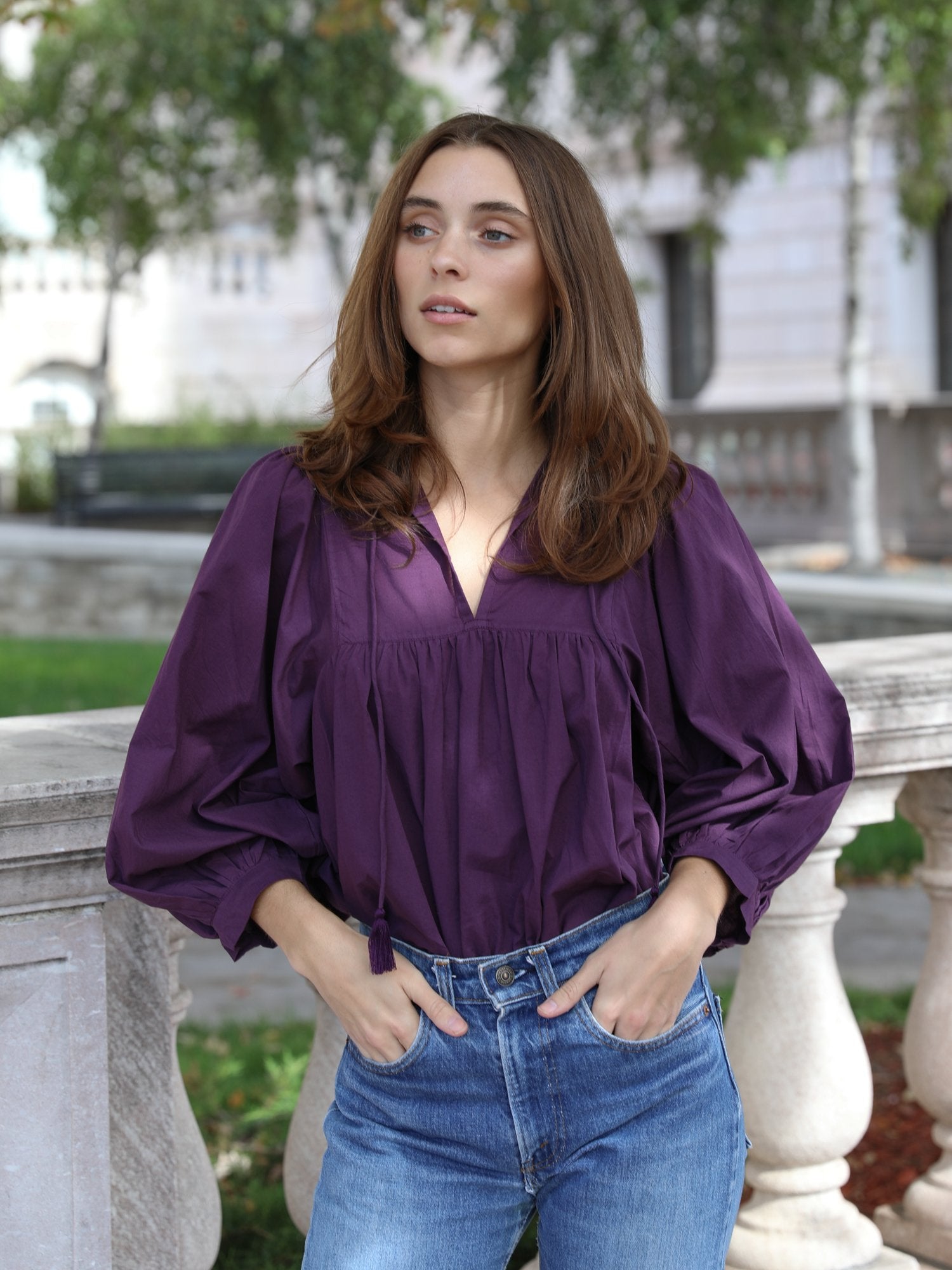 Charlie Top in Plum Organic Cotton