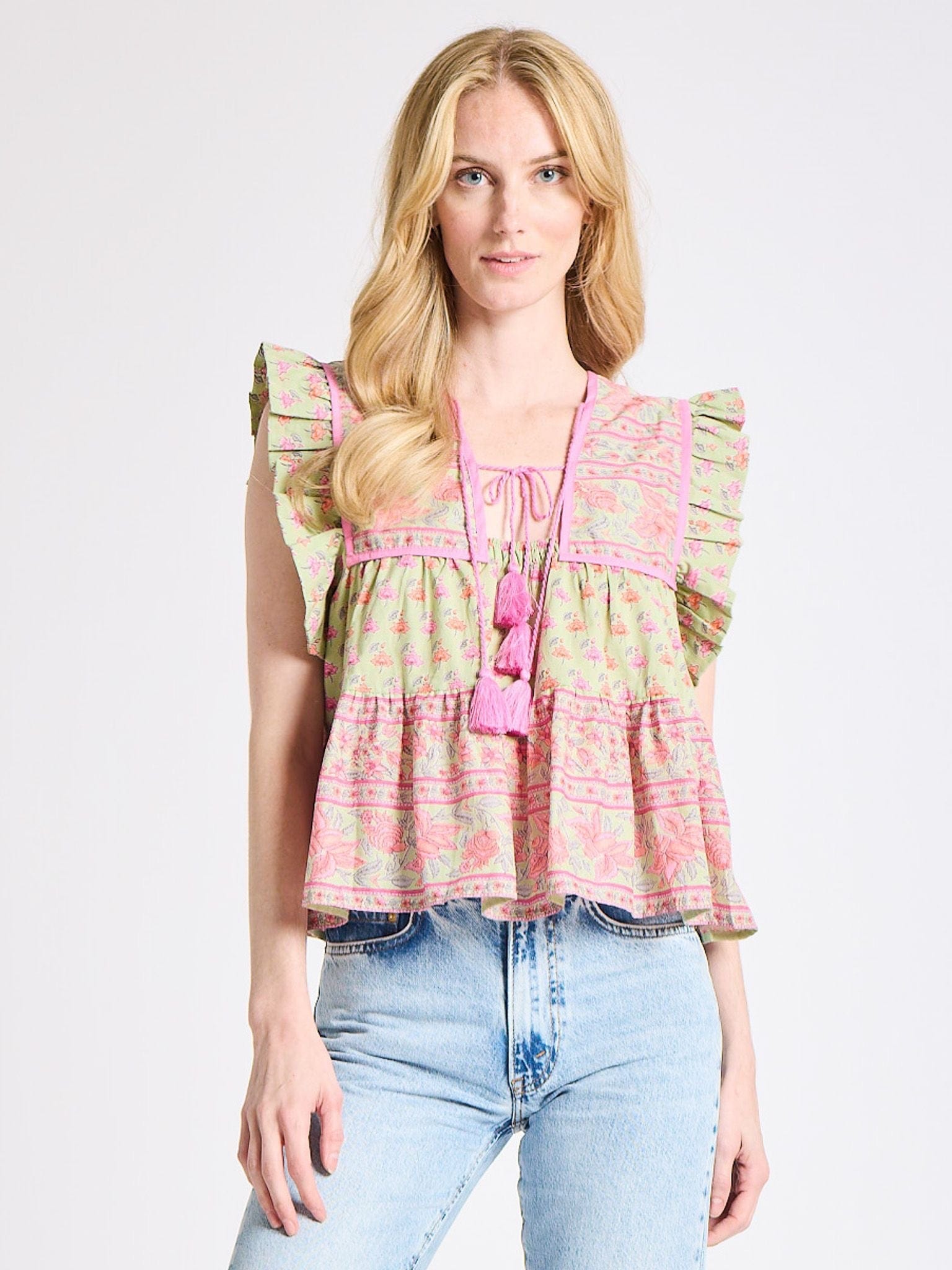 Chelsea Top in Tulip Print