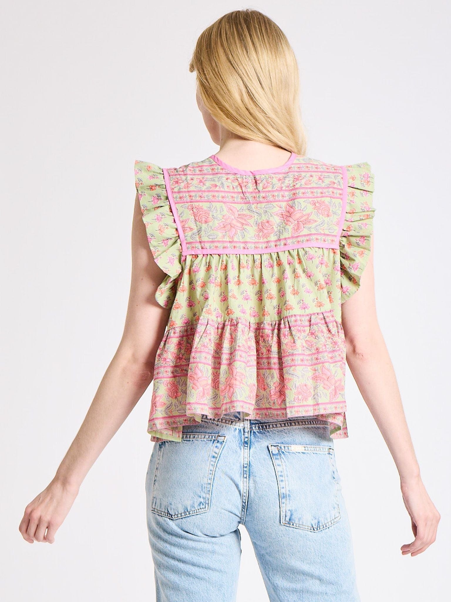Chelsea Top in Tulip Print
