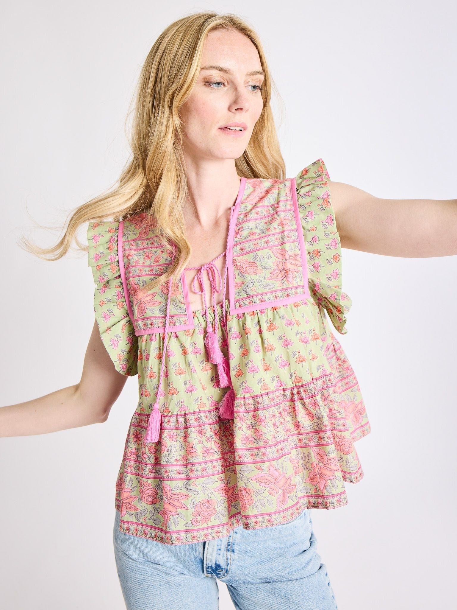 Chelsea Top in Tulip Print