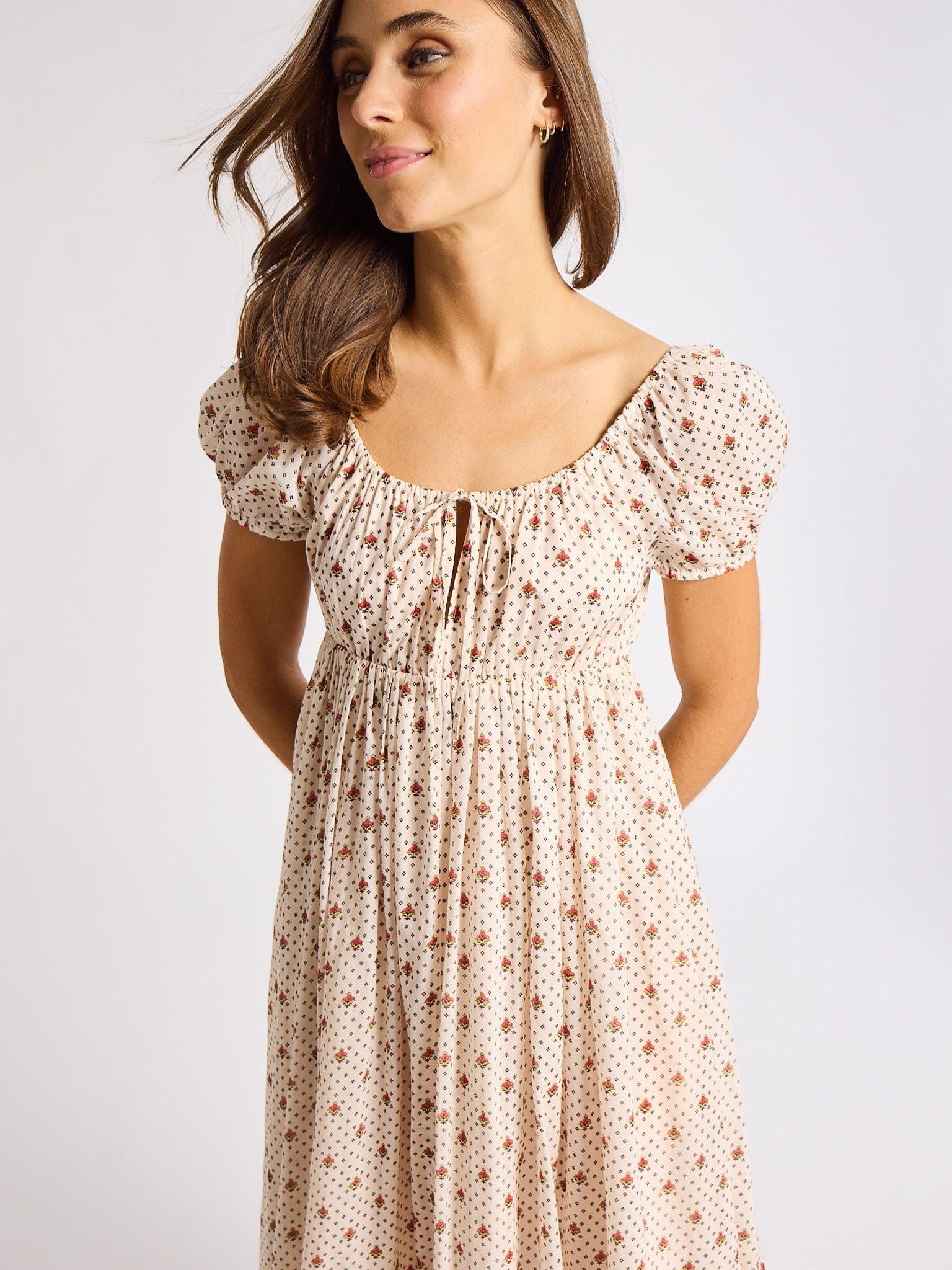 Coralie Dress in Blush Foulard