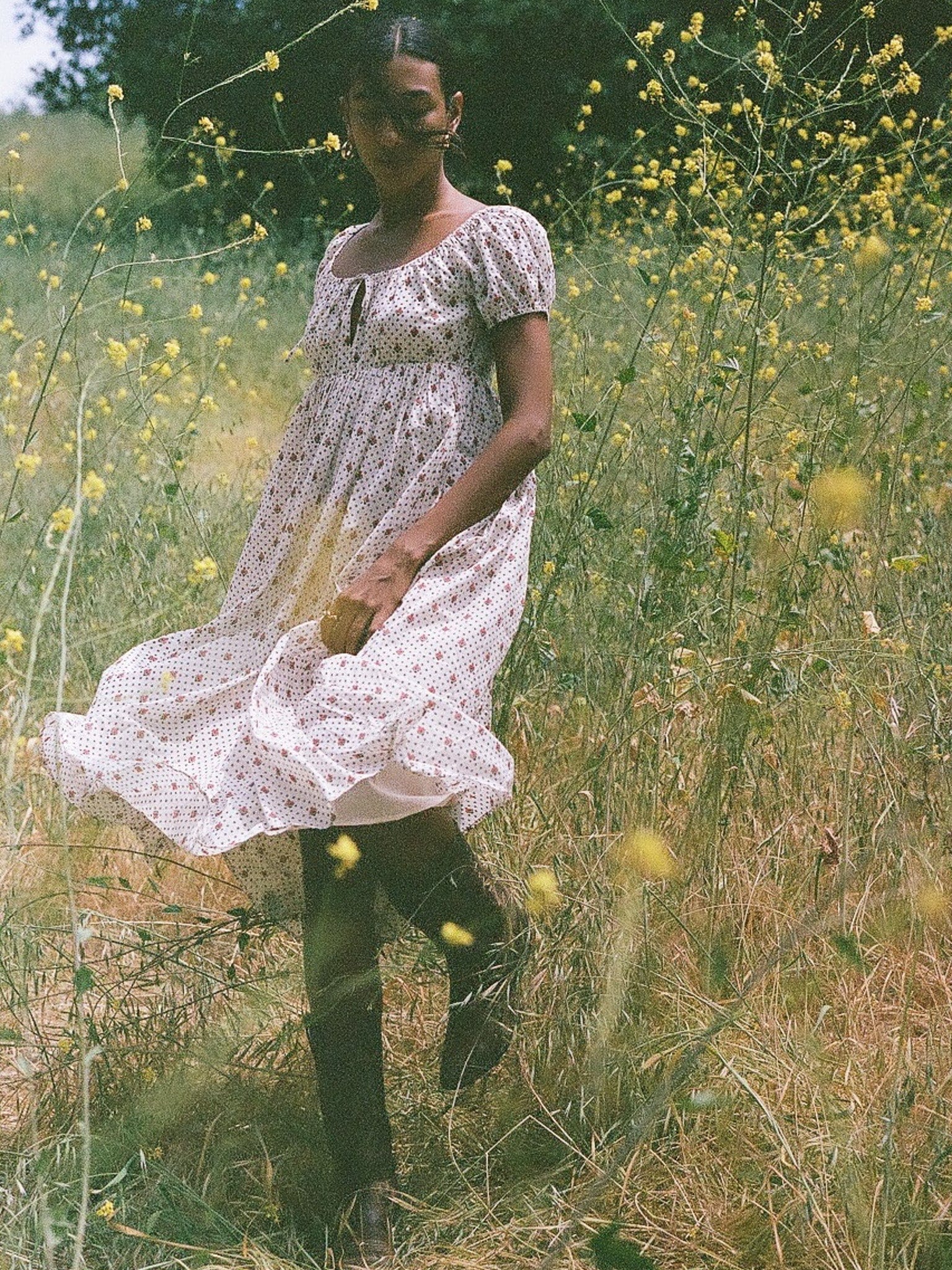 Coralie Dress in Blush Foulard