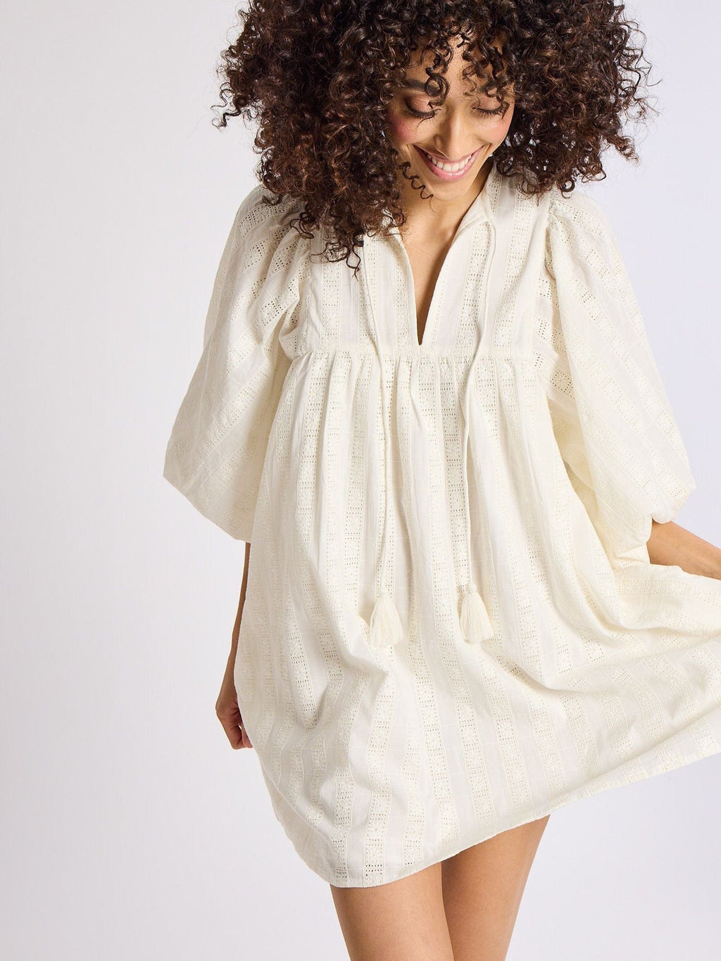 Daisy Dress in Ivory Eyelet