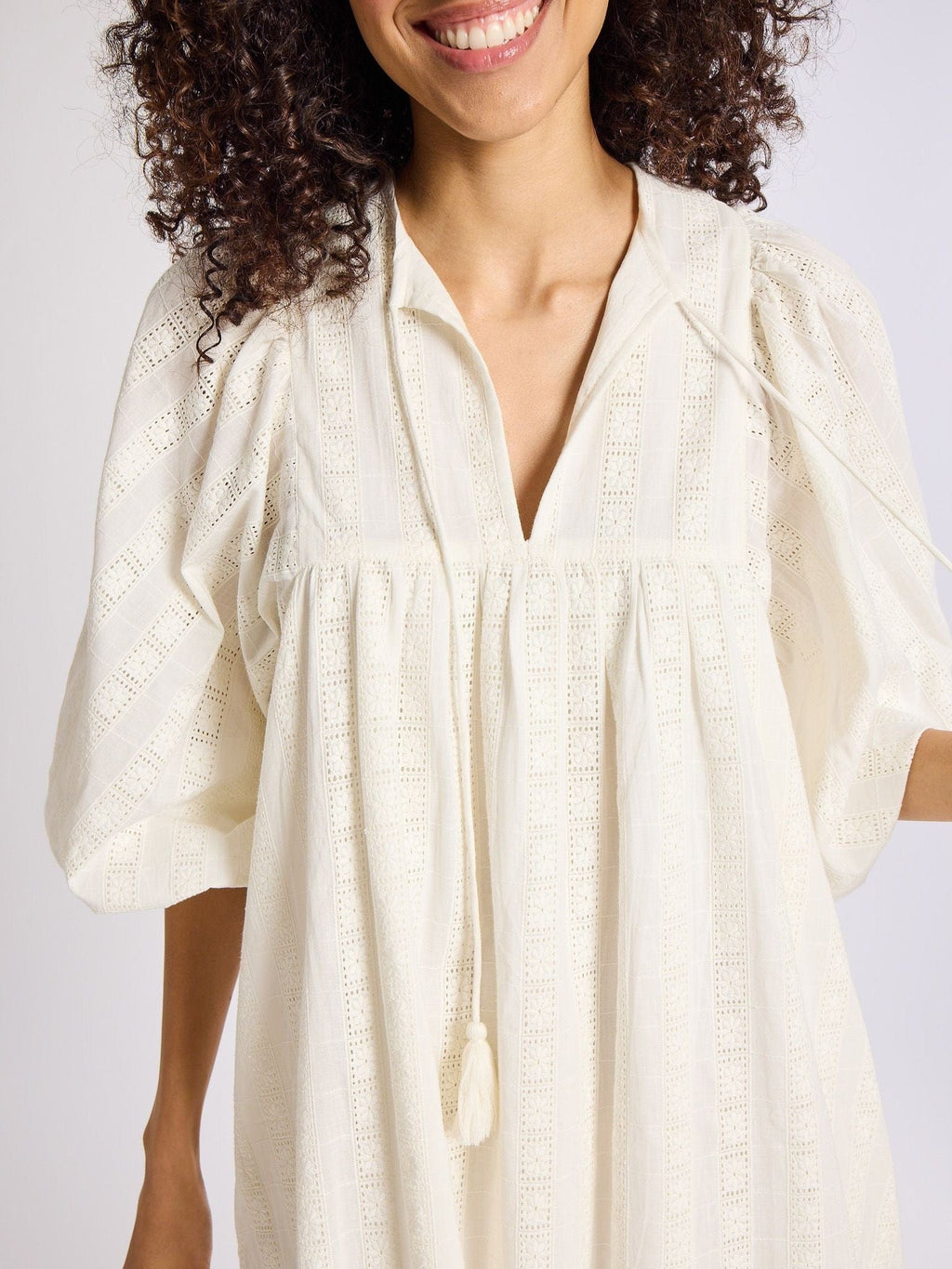 Daisy Dress in Ivory Eyelet