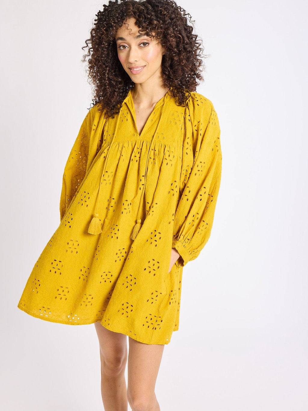 Daisy Dress in Marigold Eyelet
