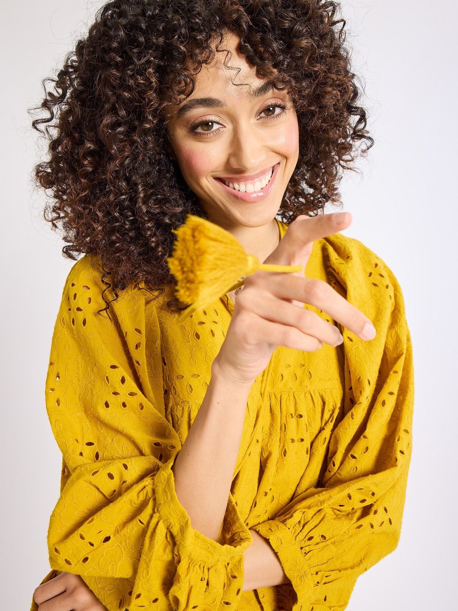 Daisy Dress in Marigold Eyelet