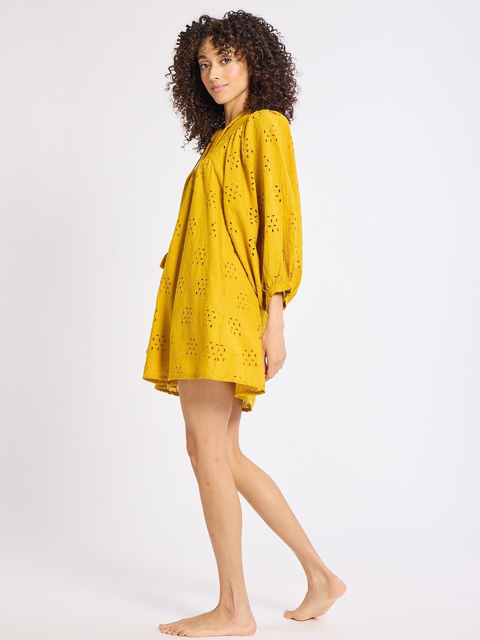 Daisy Dress in Marigold Eyelet