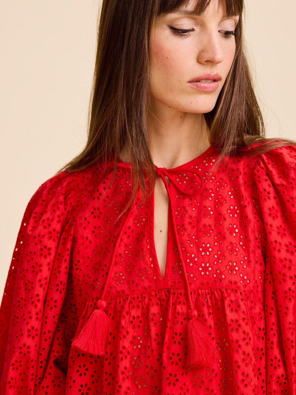 Daisy Dress in Scarlet Eyelet