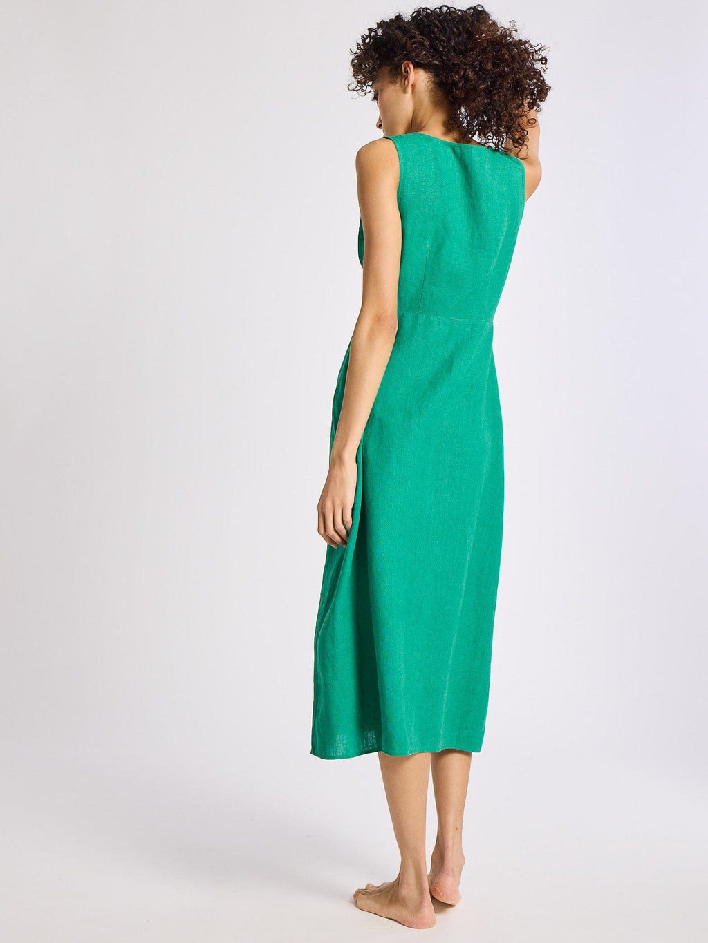 Effie Dress in Jade Linen