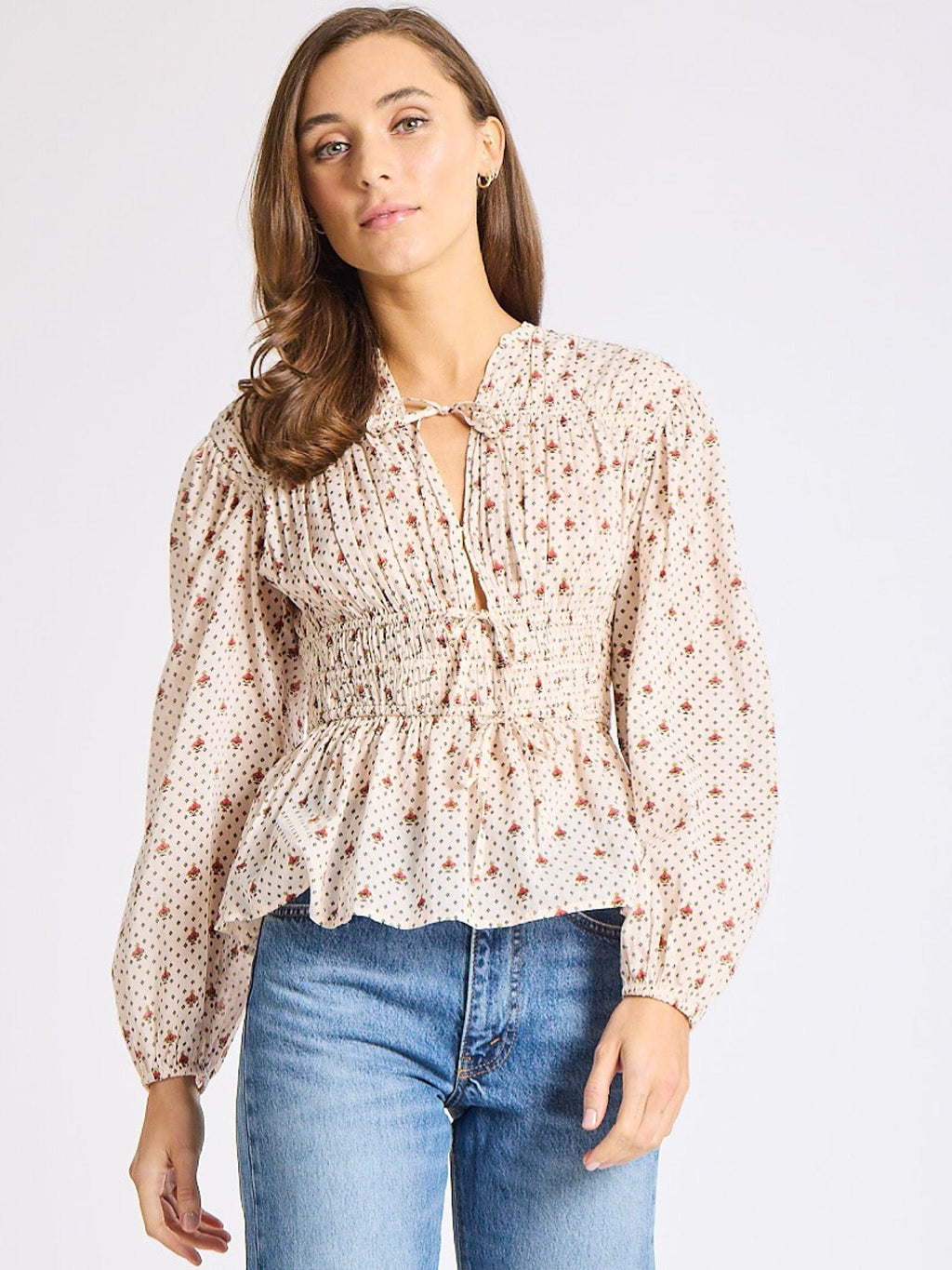 Ella Top in Blush Foulard