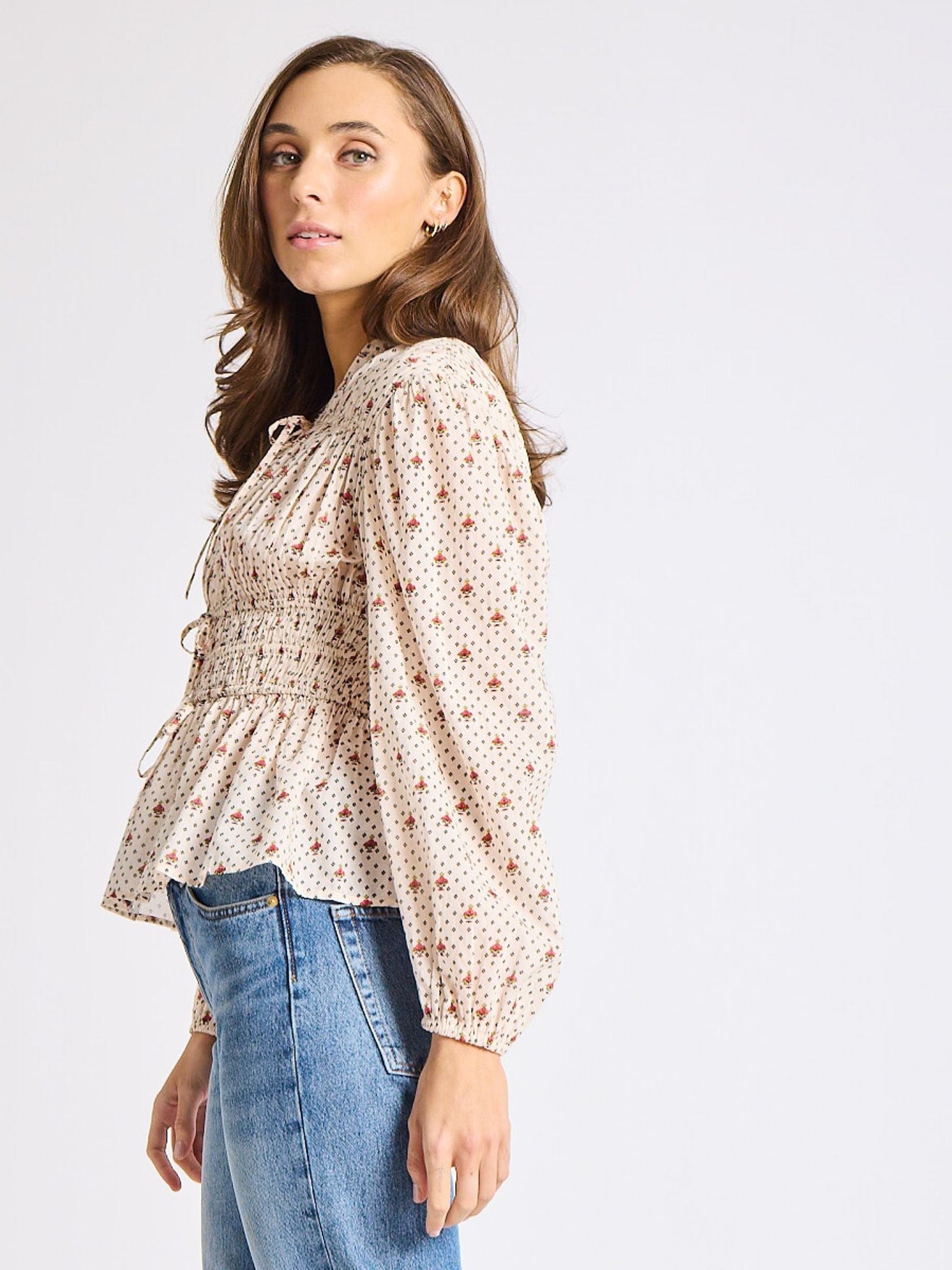 Ella Top in Blush Foulard