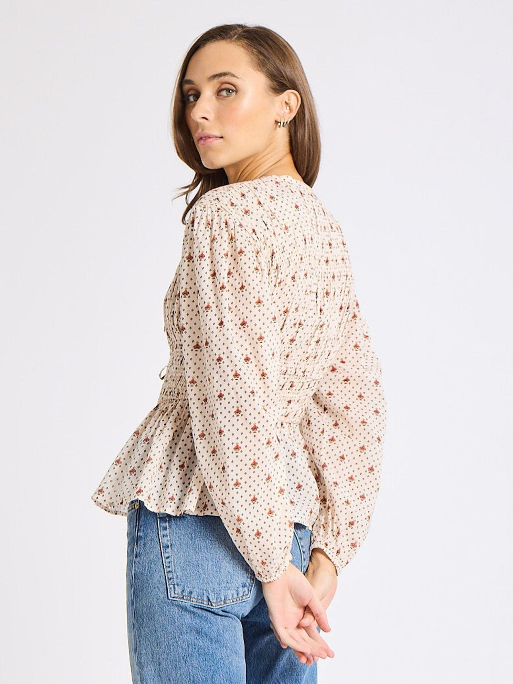 Ella Top in Blush Foulard