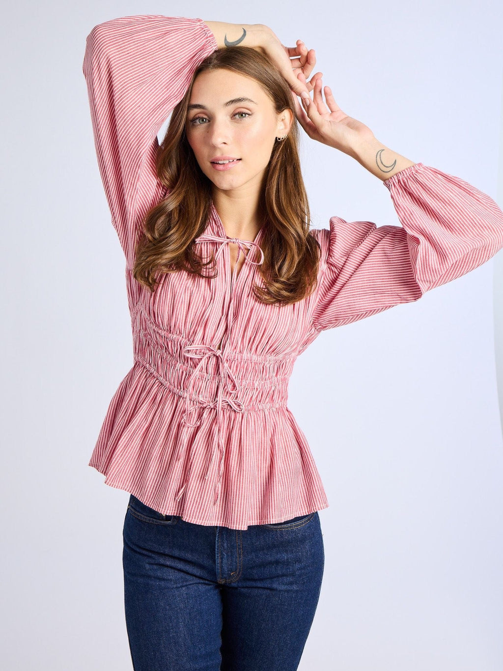 Ella Top in Tango Stripe