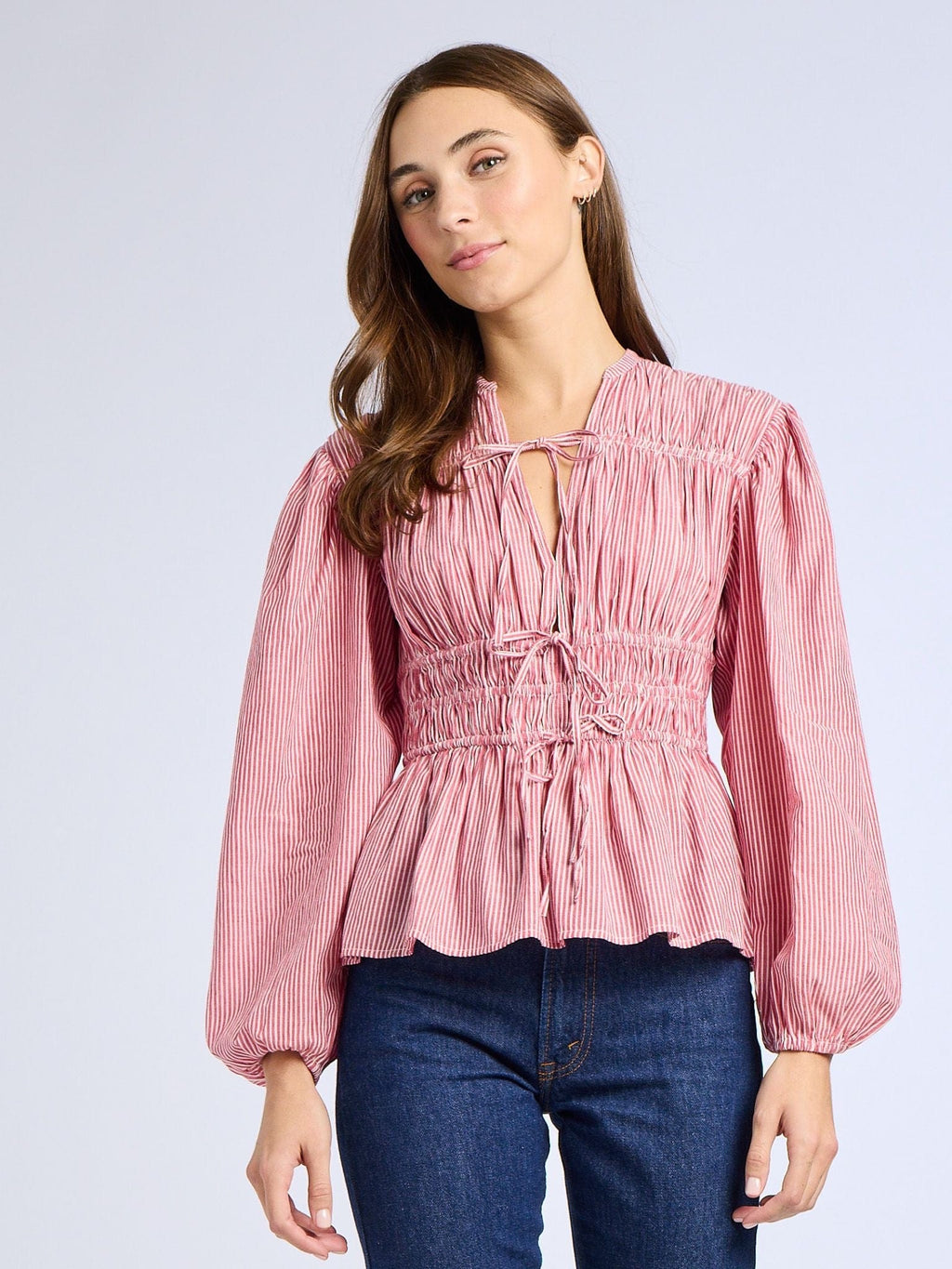 Ella Top in Tango Stripe