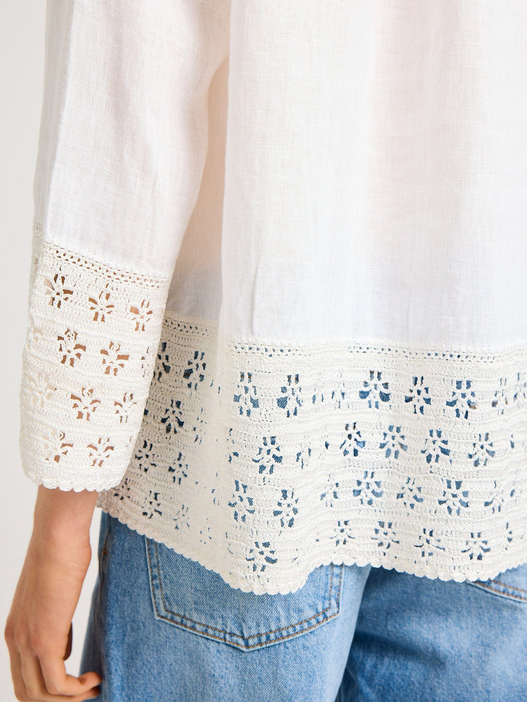 Elsie Top in White Linen