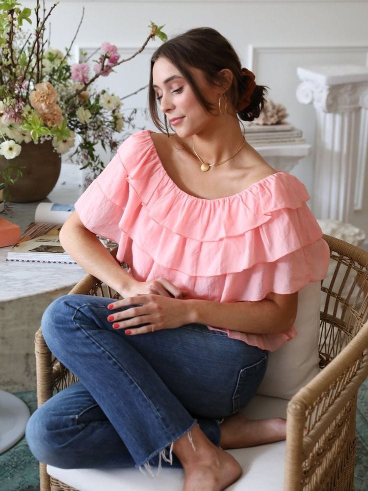 Fleur Top in Candlelight Peach