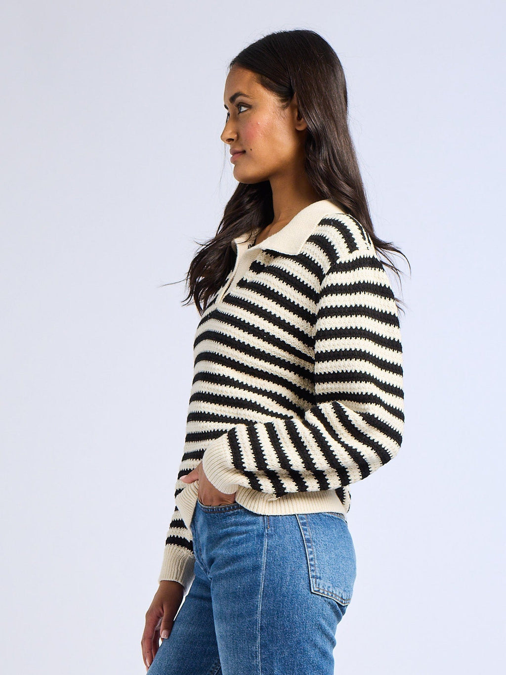 Flora Henley in Black Stripe