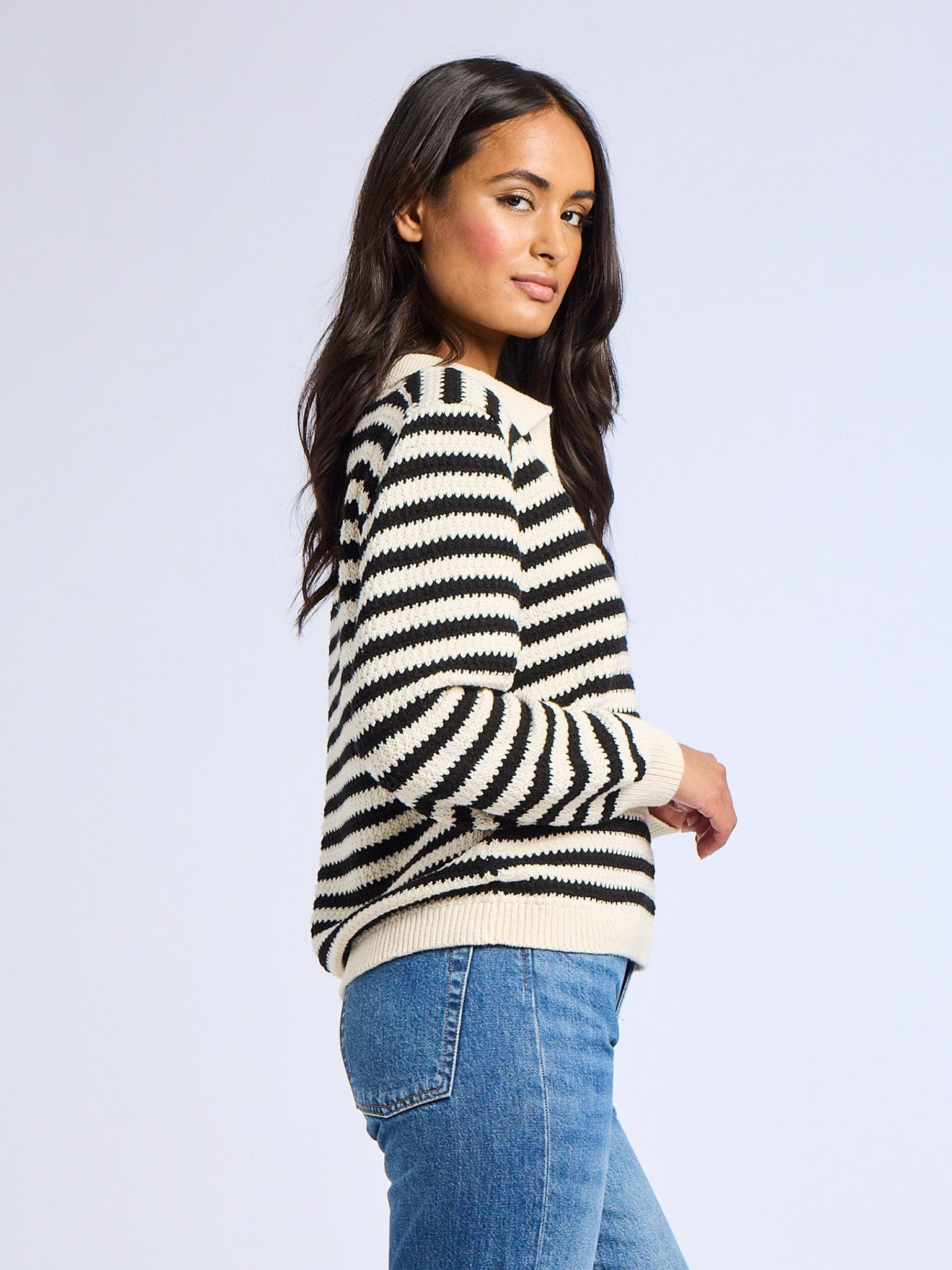 Flora Henley in Black Stripe