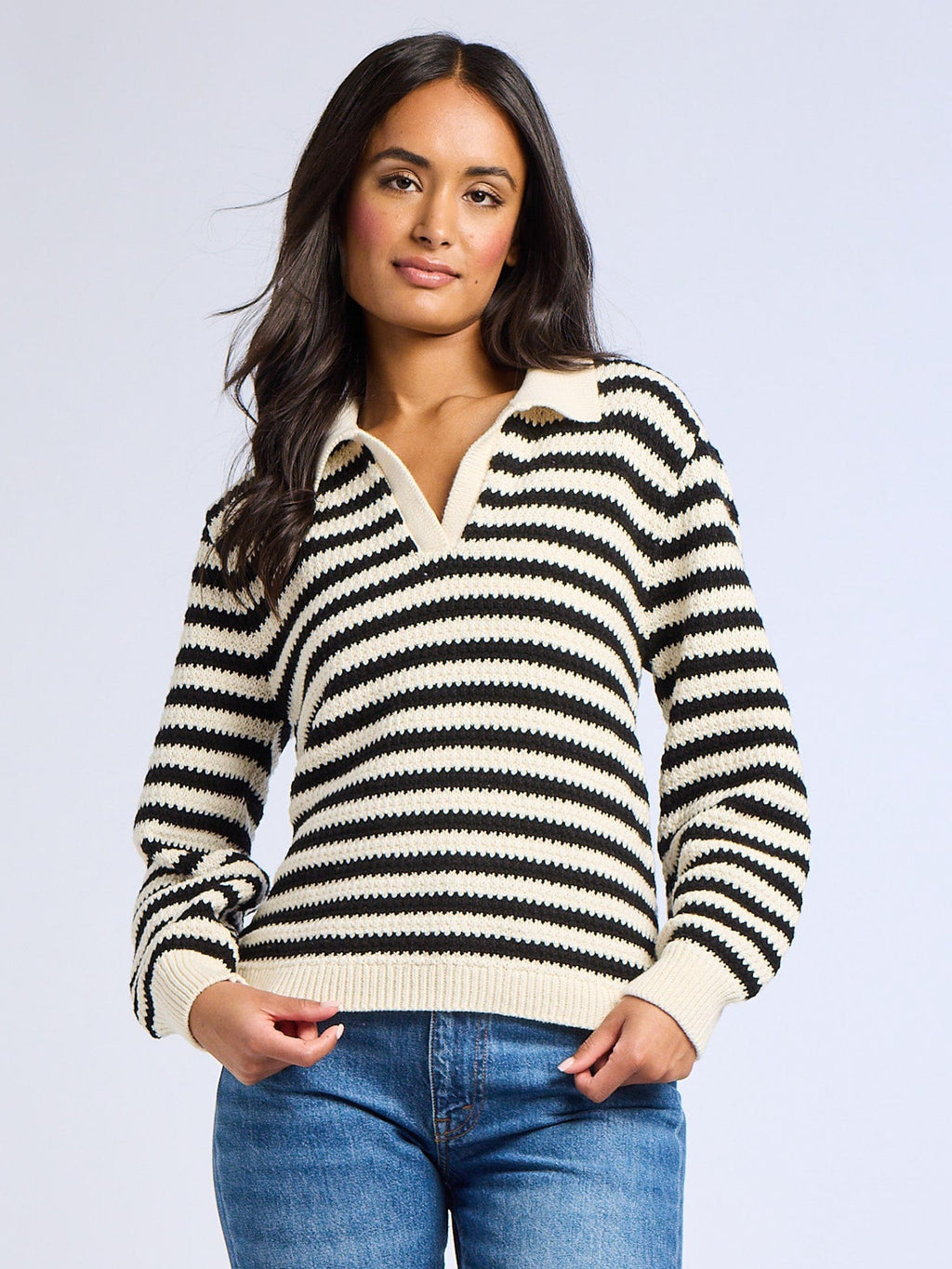 Flora Henley in Black Stripe