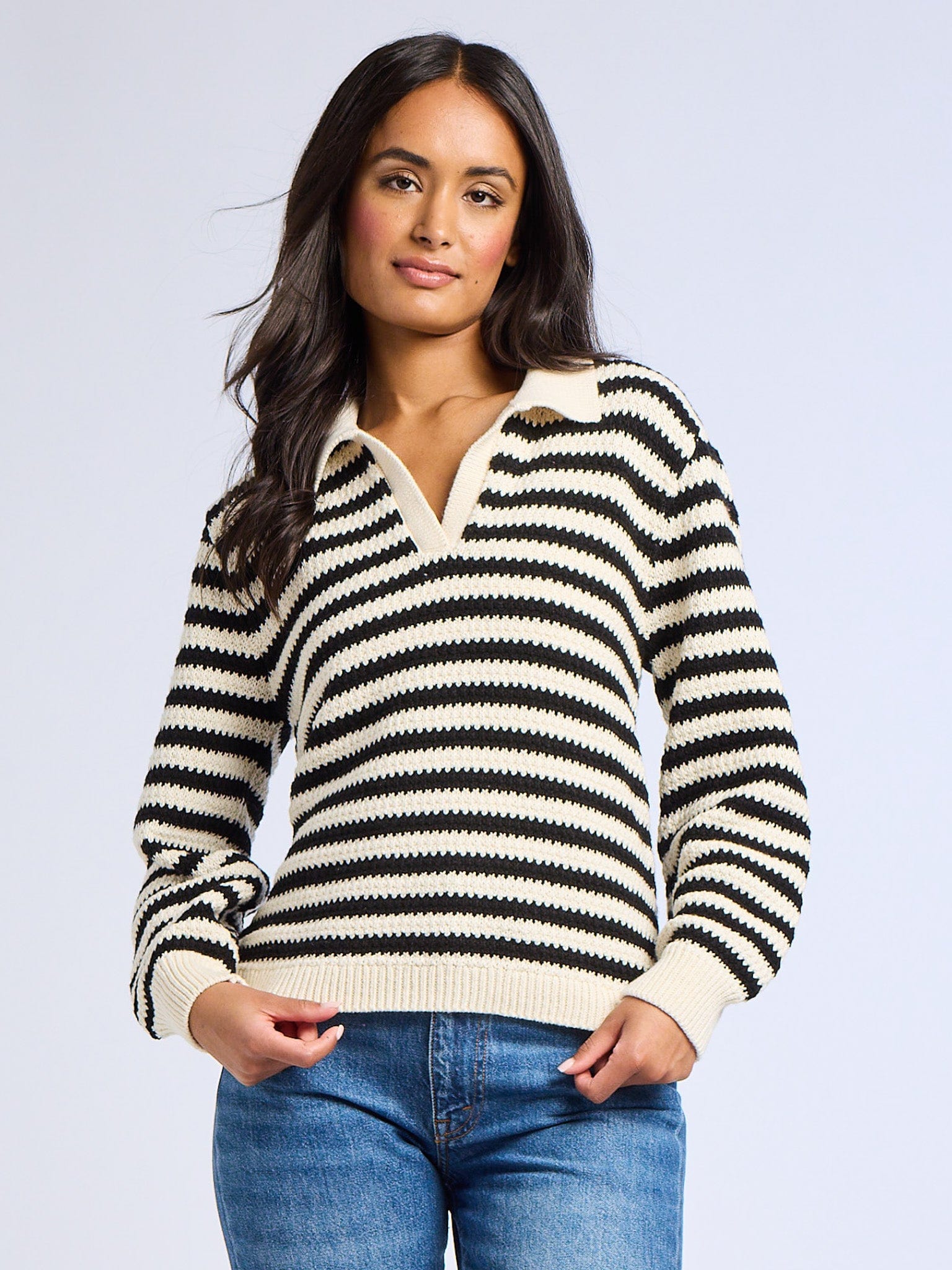 Flora Henley in Black Stripe
