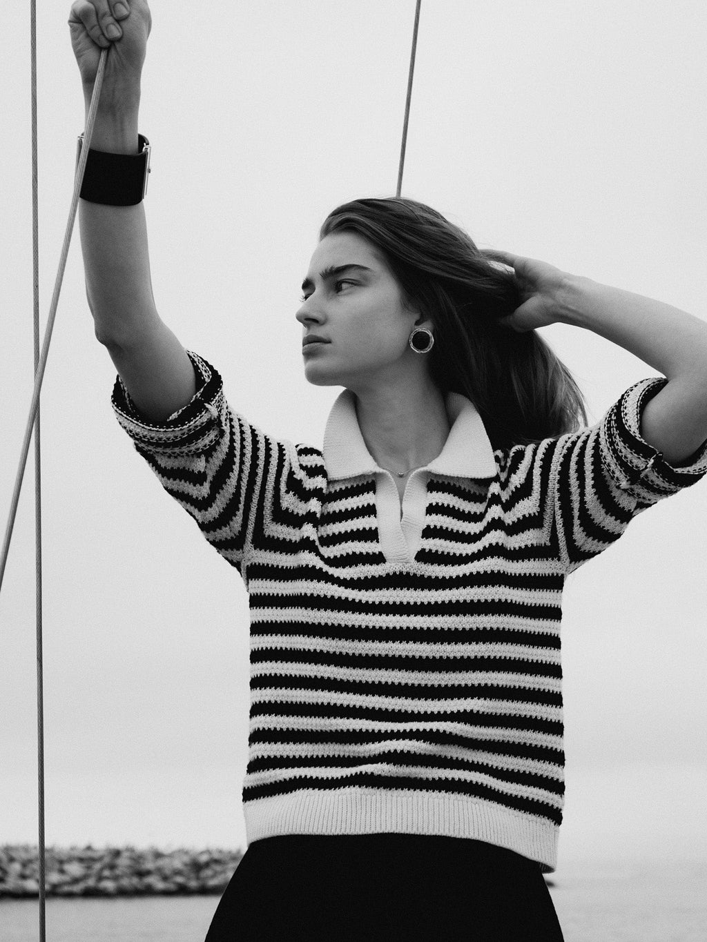 Flora Henley in Black Stripe