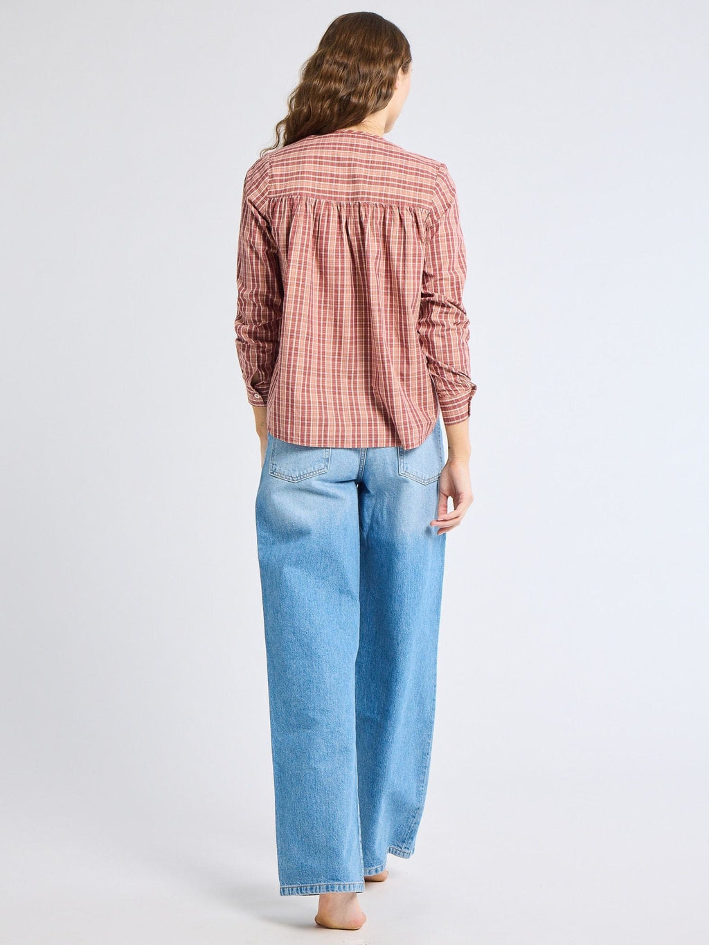 Florian Top in Rose Plaid