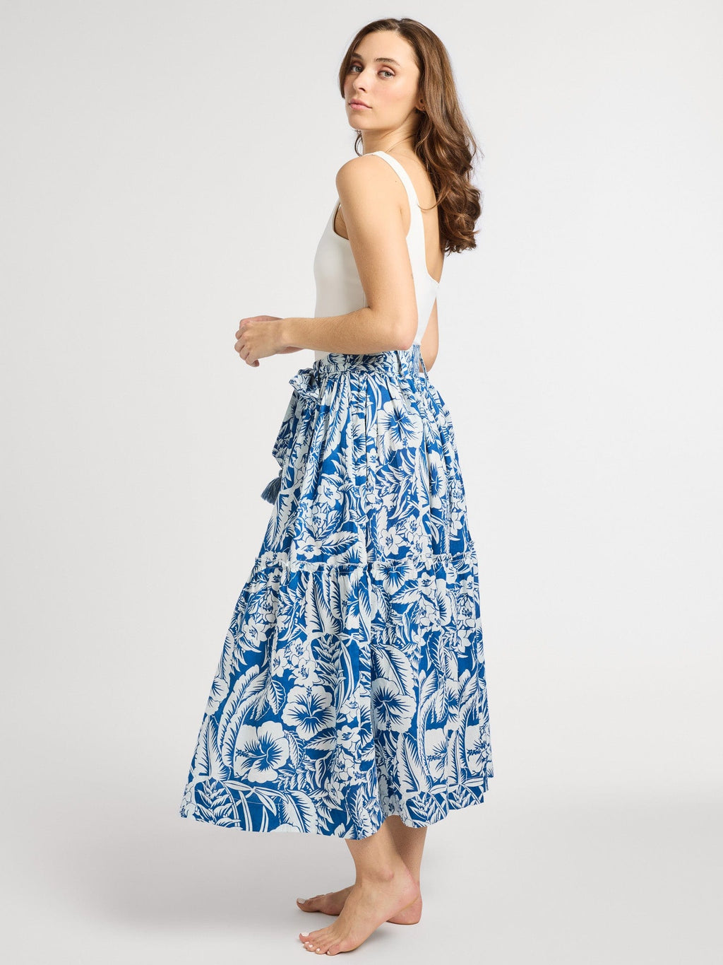 Françoise Skirt in Blue Hibiscus
