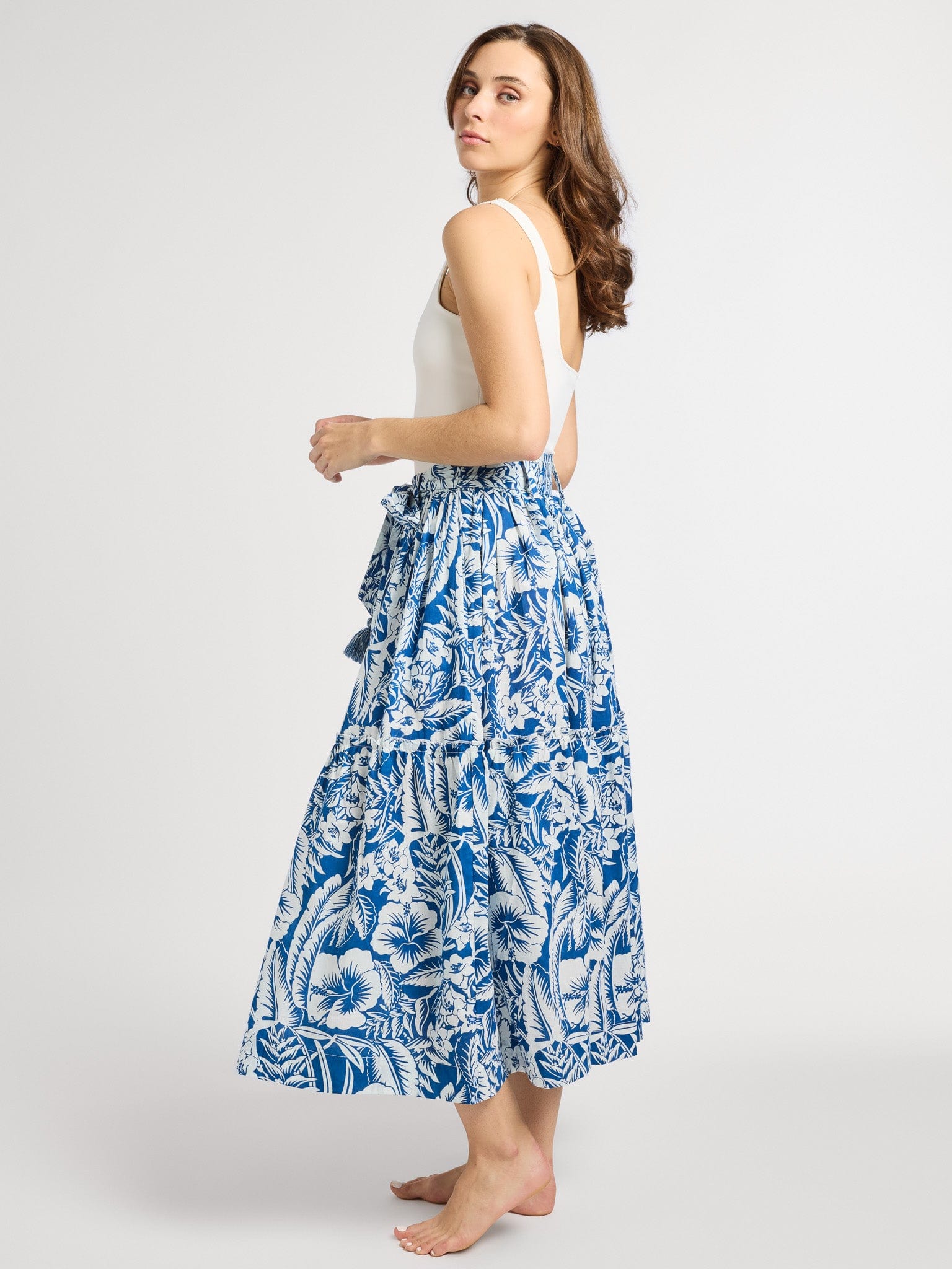 Françoise Skirt in Blue Hibiscus