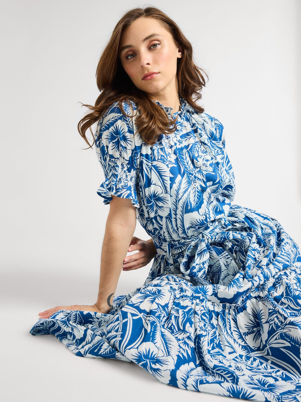 Françoise Skirt in Blue Hibiscus